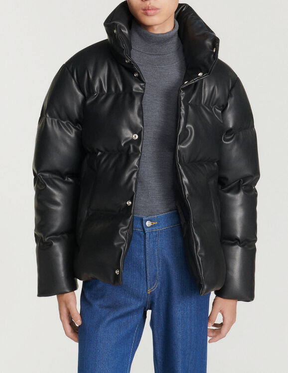 Oversized padded jacket SHPMA00286 Black - | Sandro Paris