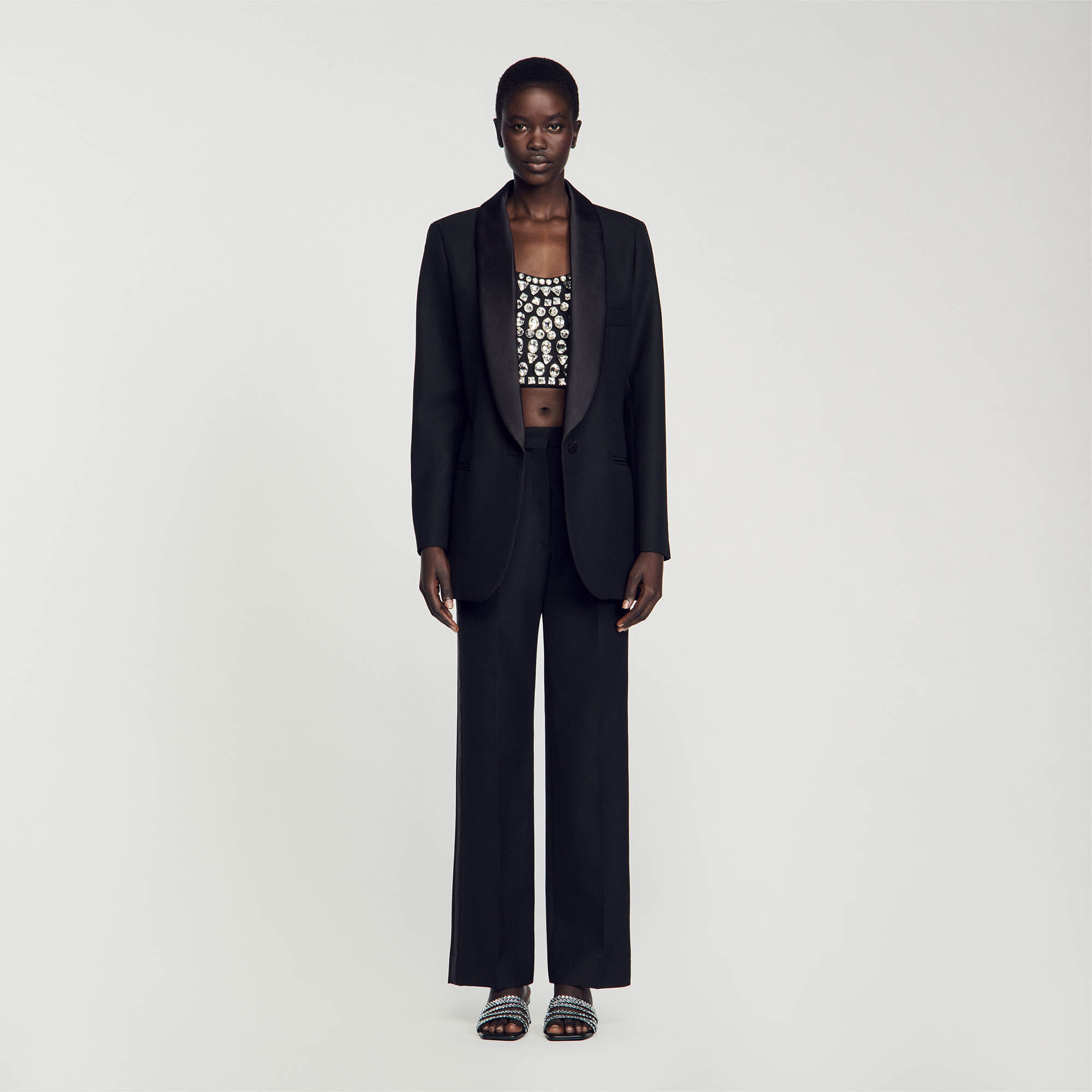 Tuxedo blazer womens zara discount