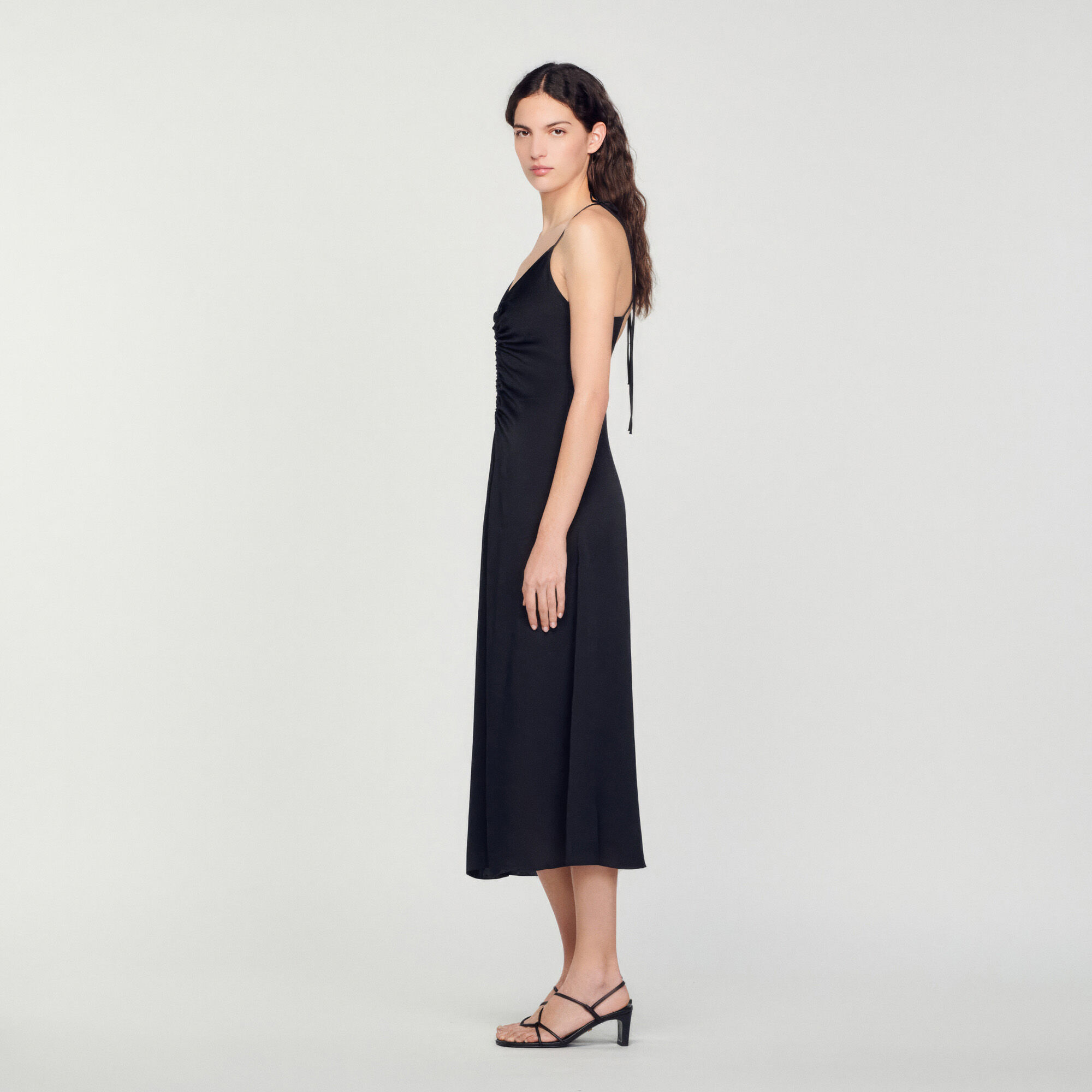 Midi dress with narrow straps SFPRO01853 Dresses Sandro Paris