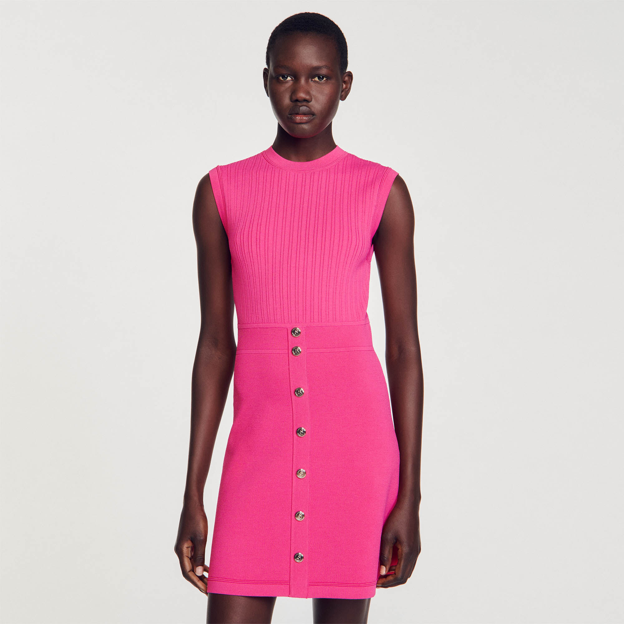 Short dress with buttons SFPRO02745 Dresses Sandro Paris
