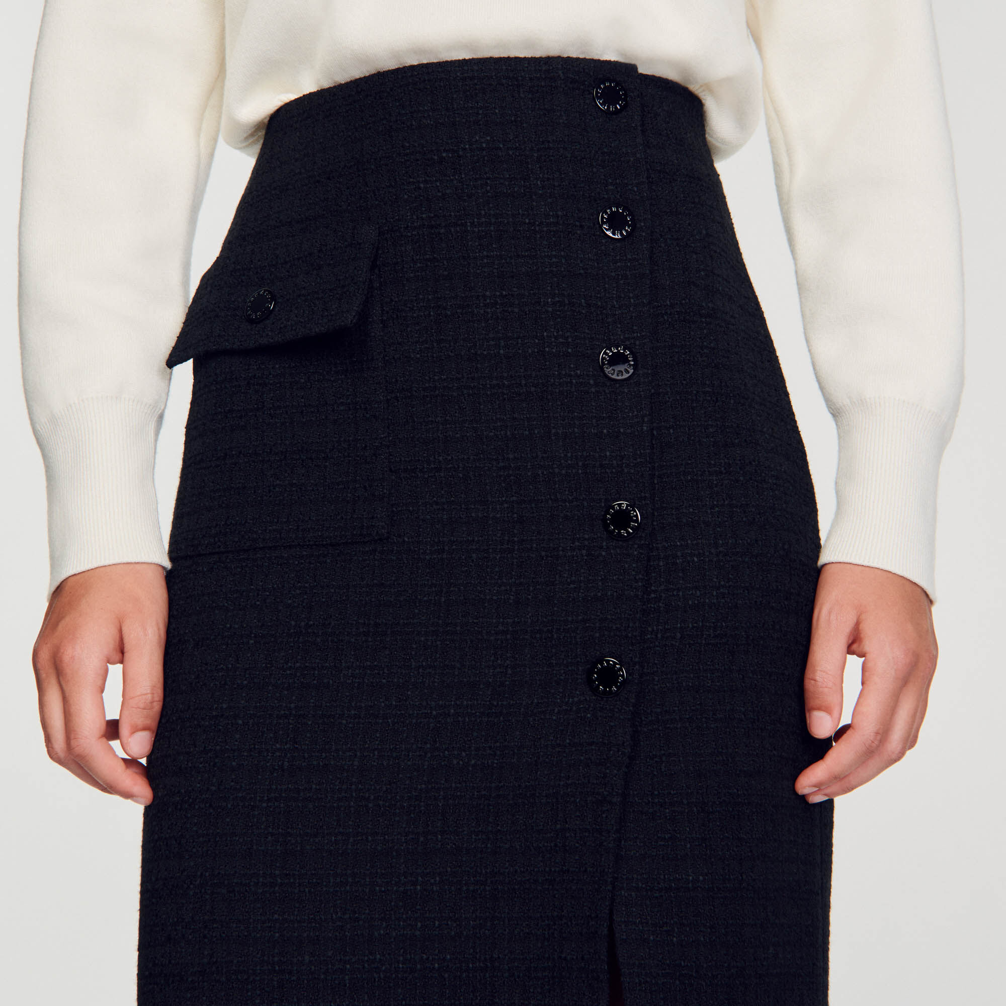 Tweed skirt midi hotsell