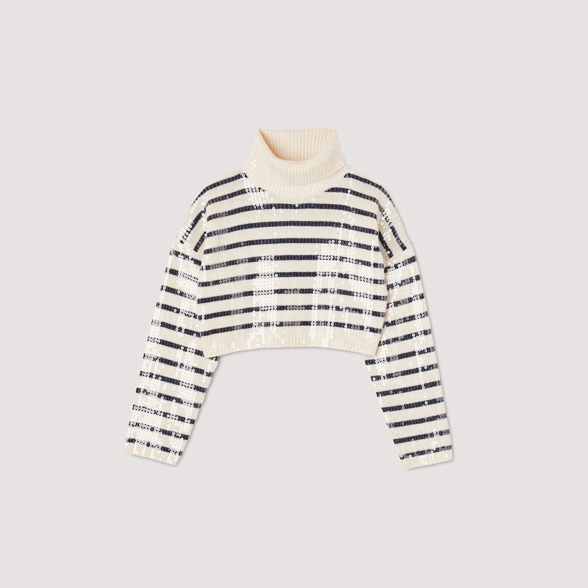 Cropped Breton jumper SFPPU02085 Sweaters Cardigans Sandro Paris