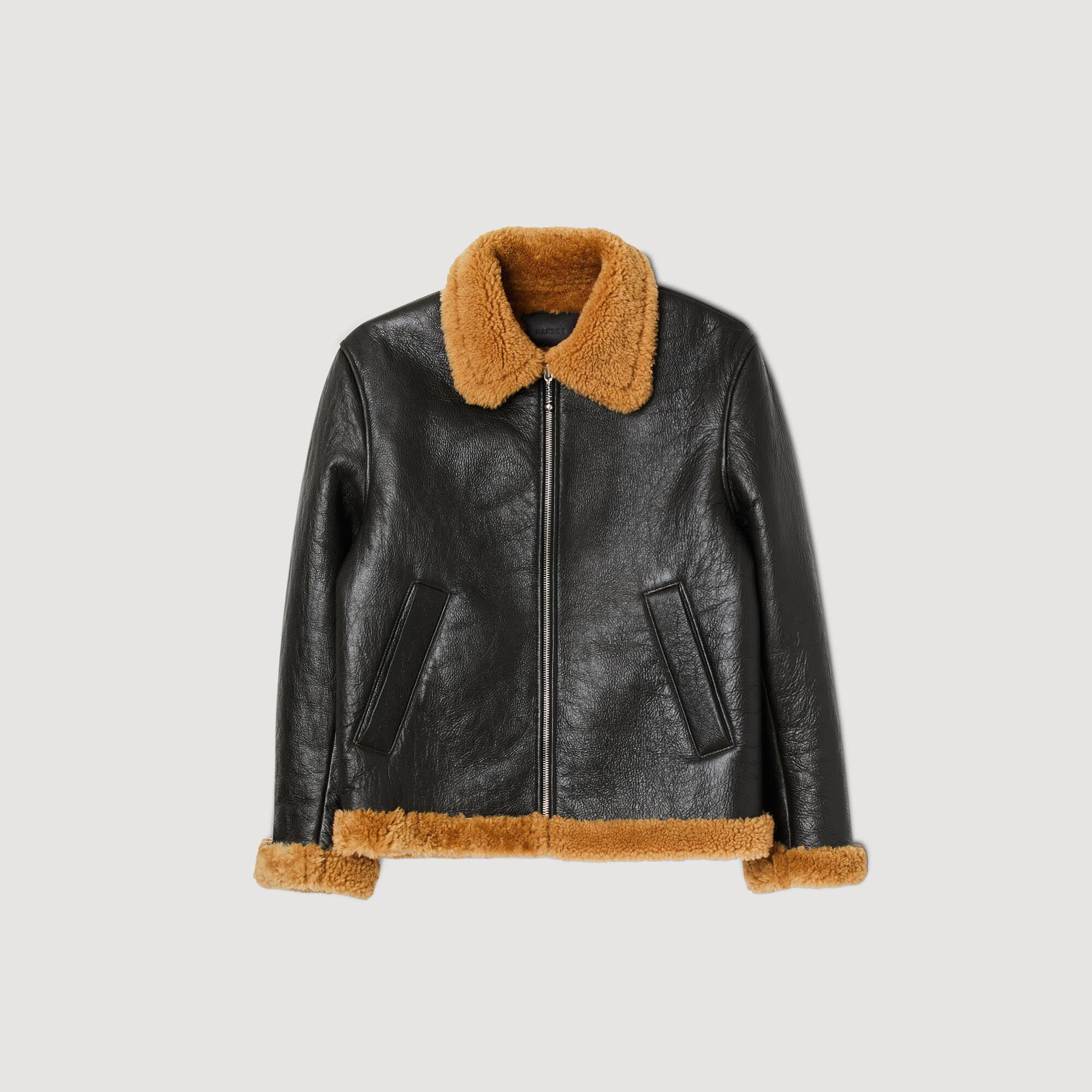 Sandro shearling jacket mens shop