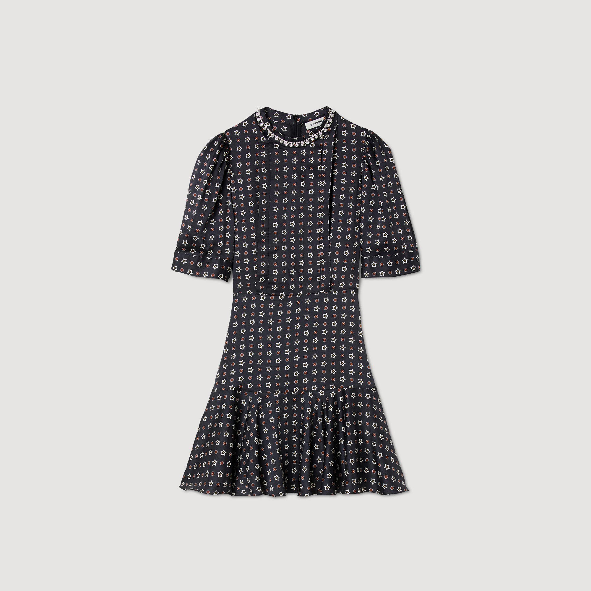Black and white star print dress discount