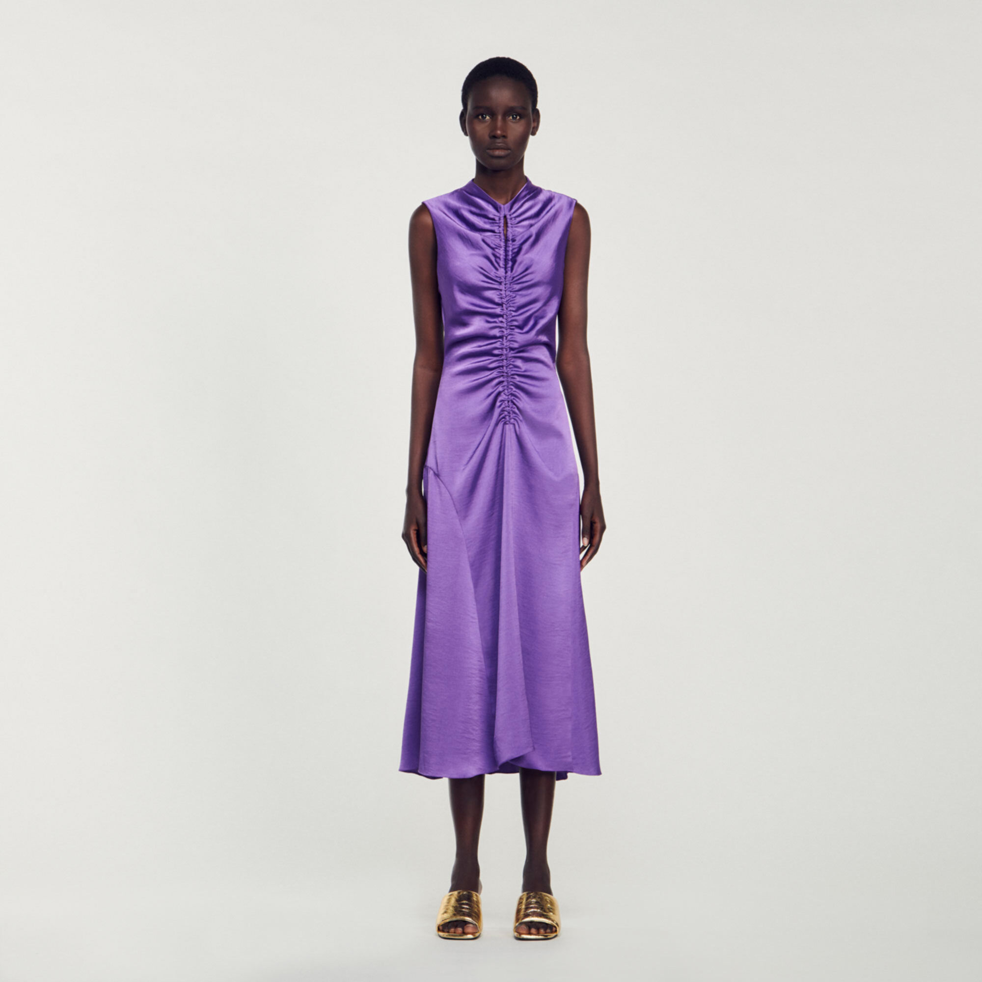 Satin silk midi dress store