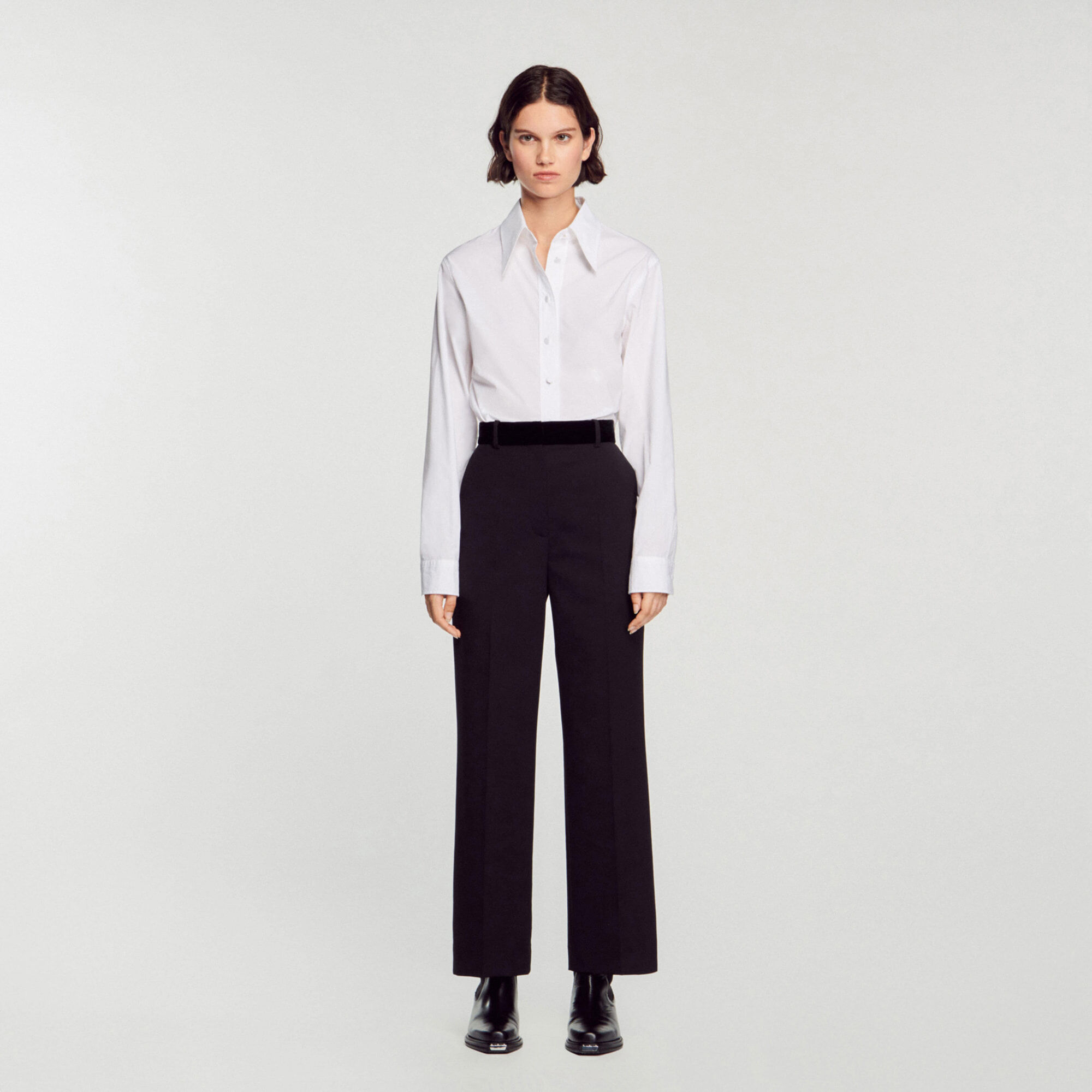 Straight leg casual trousers hot sale