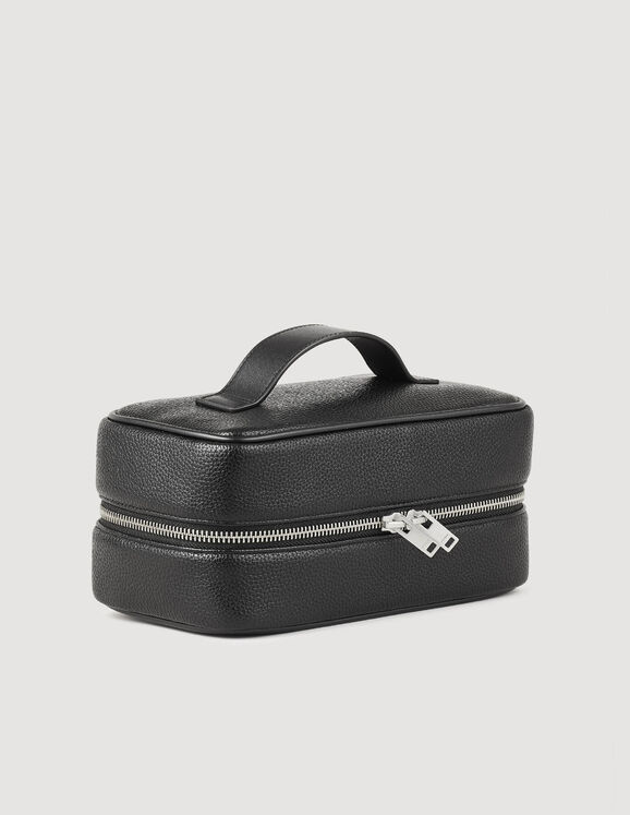 Toilet bag in grained fabric Black Homme