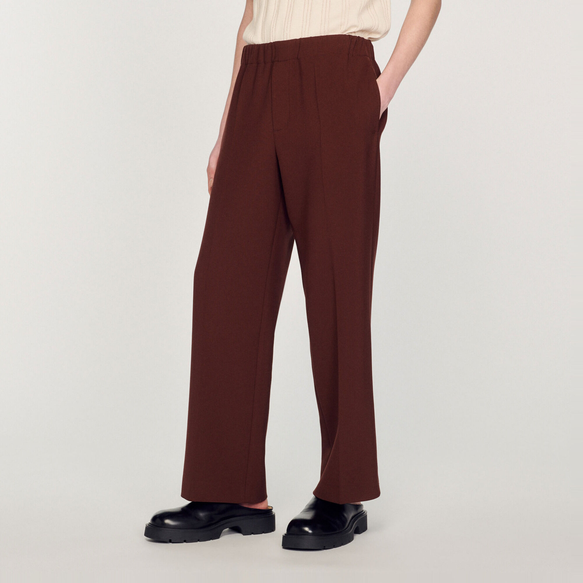 Mens wide top leg trousers uk