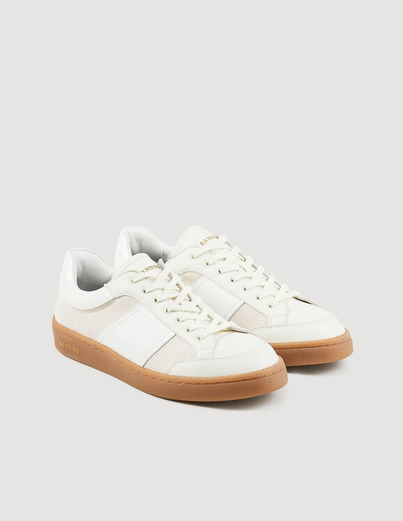 Leather trainers Ecru Homme
