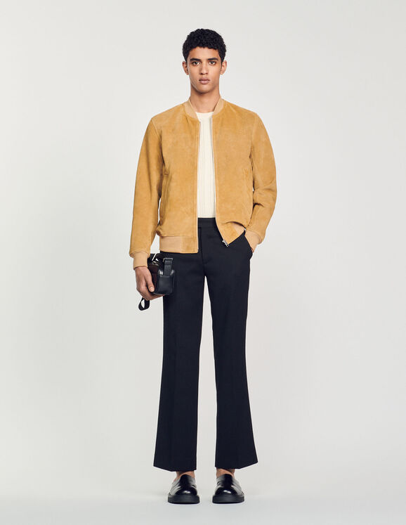 Suede leather jacket SHPBL00734 - Coats & Jackets | Sandro Paris