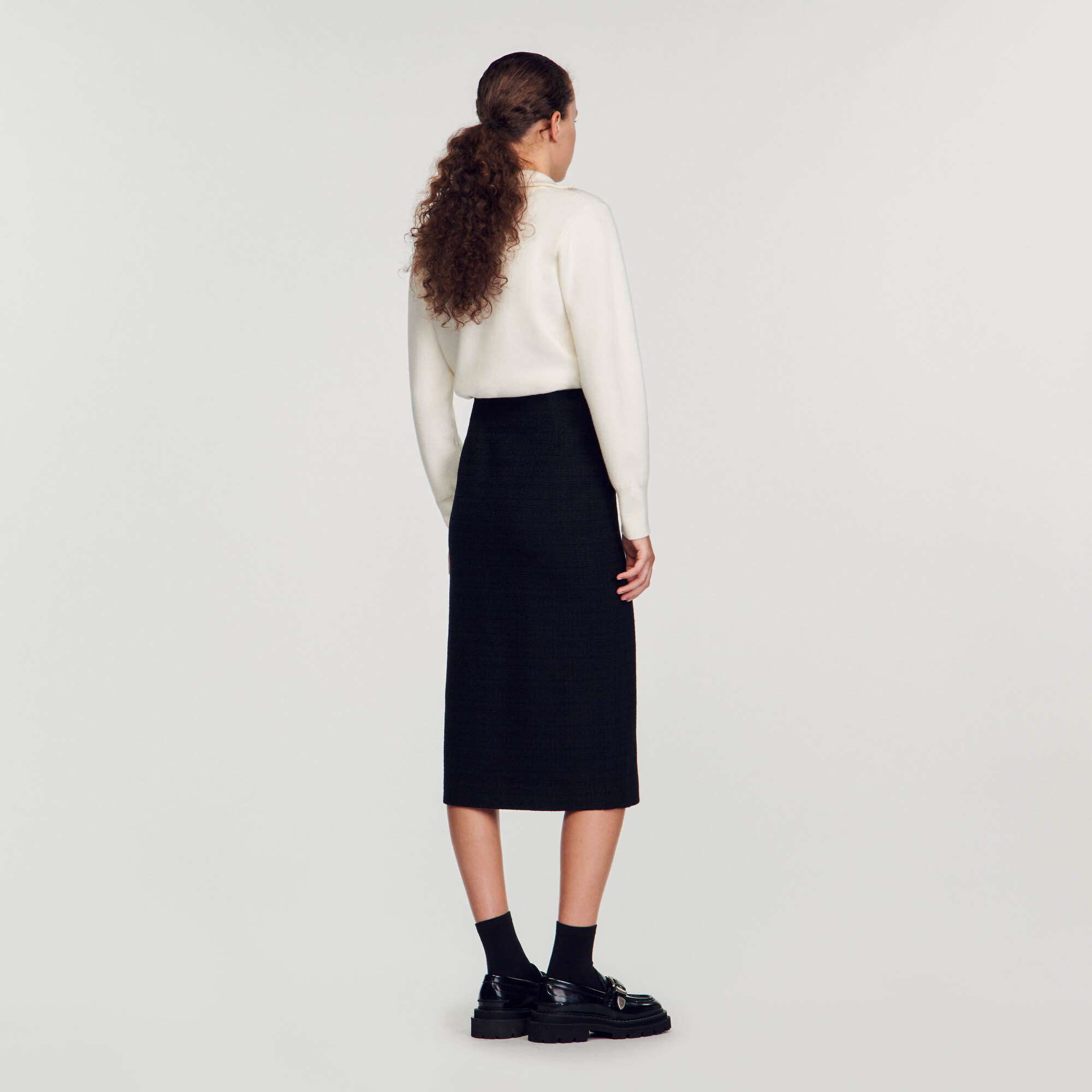 Tweed midi skirt SFPJU00890 Skirts Shorts Sandro Paris