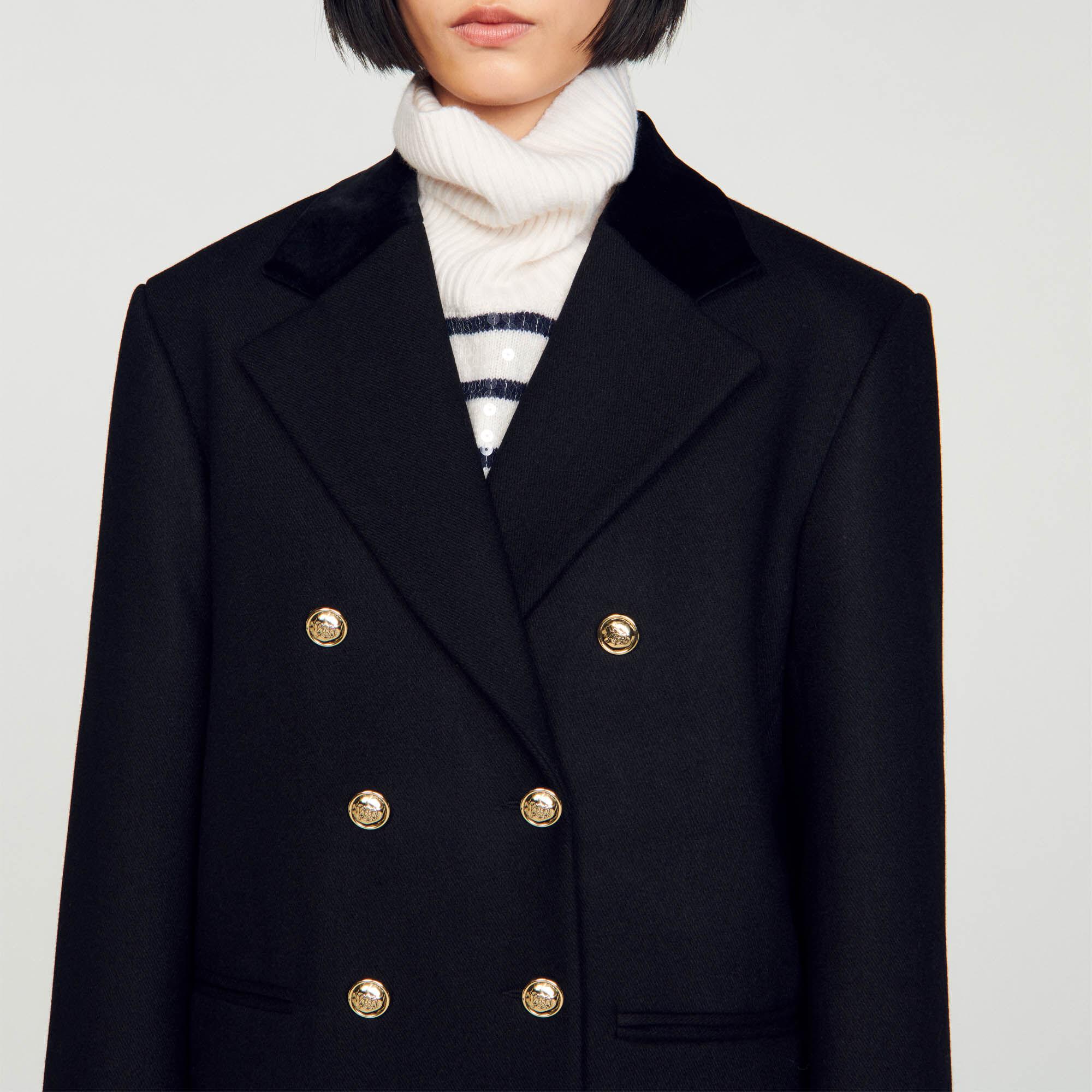 Long coat SFPOU00561 Coats Sandro Paris