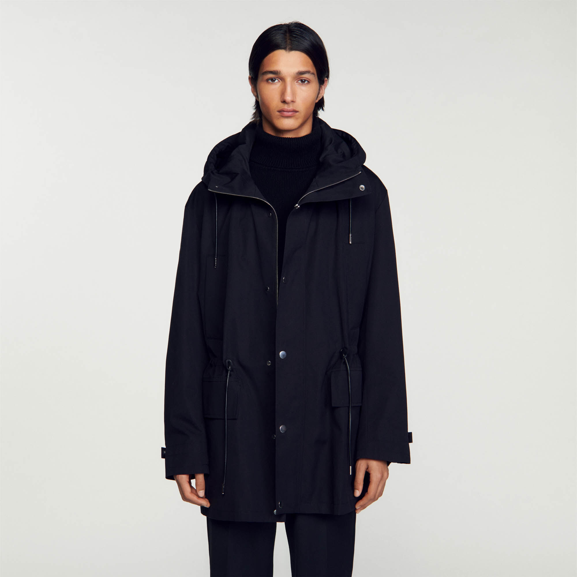 Hooded parka SHPMA00309 Men s long coats Sandro Paris