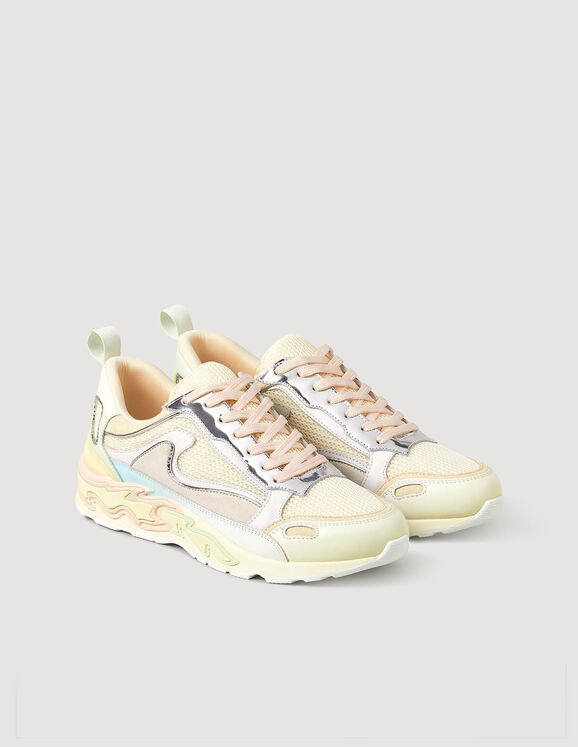 Multicoloured Flame trainers Light Pink Femme