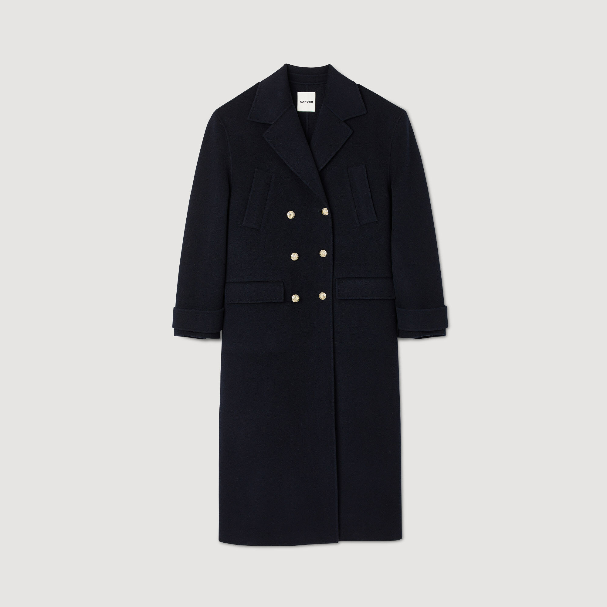 Double breasted long coat store