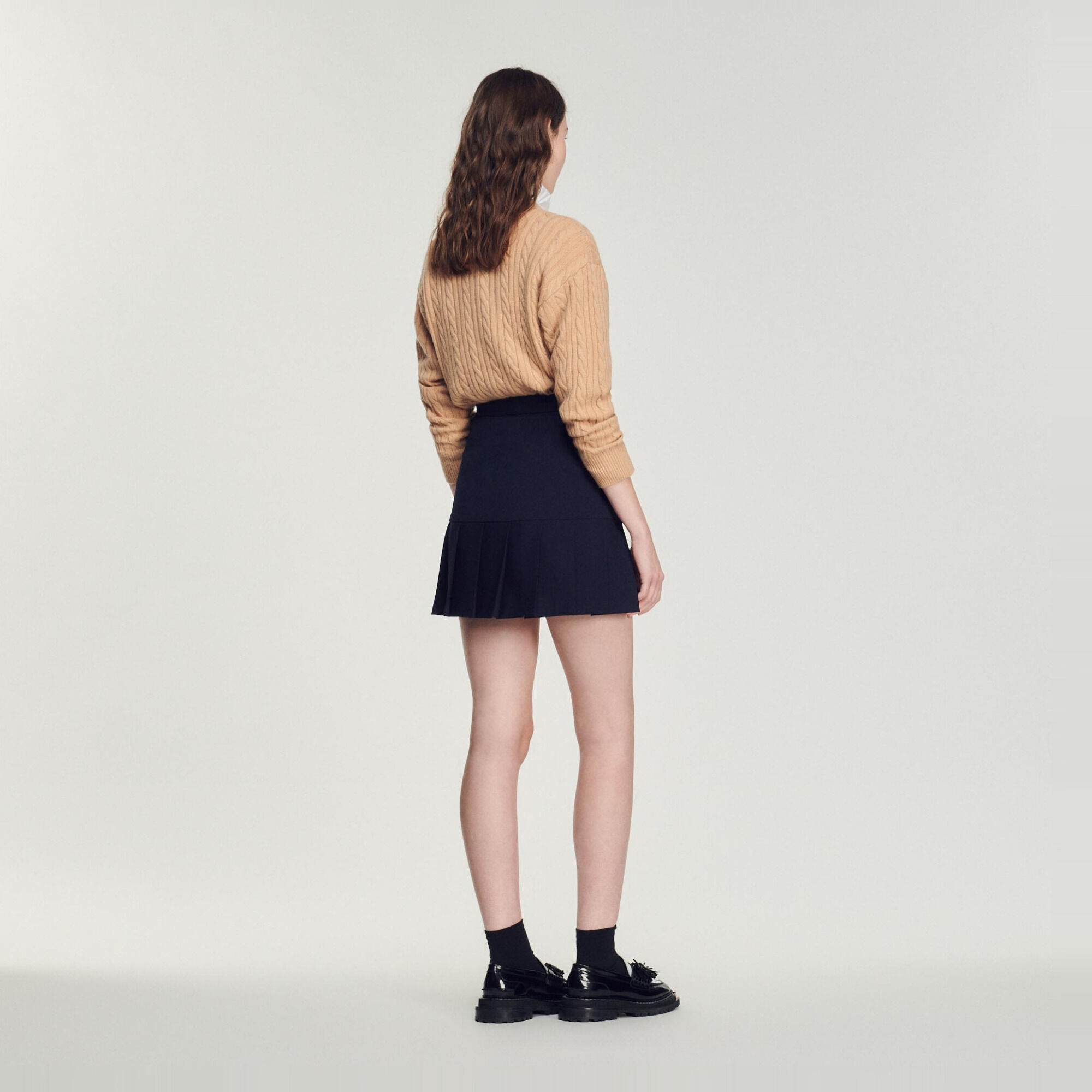 Short dress with hot sale pleated skirt bottom sandro