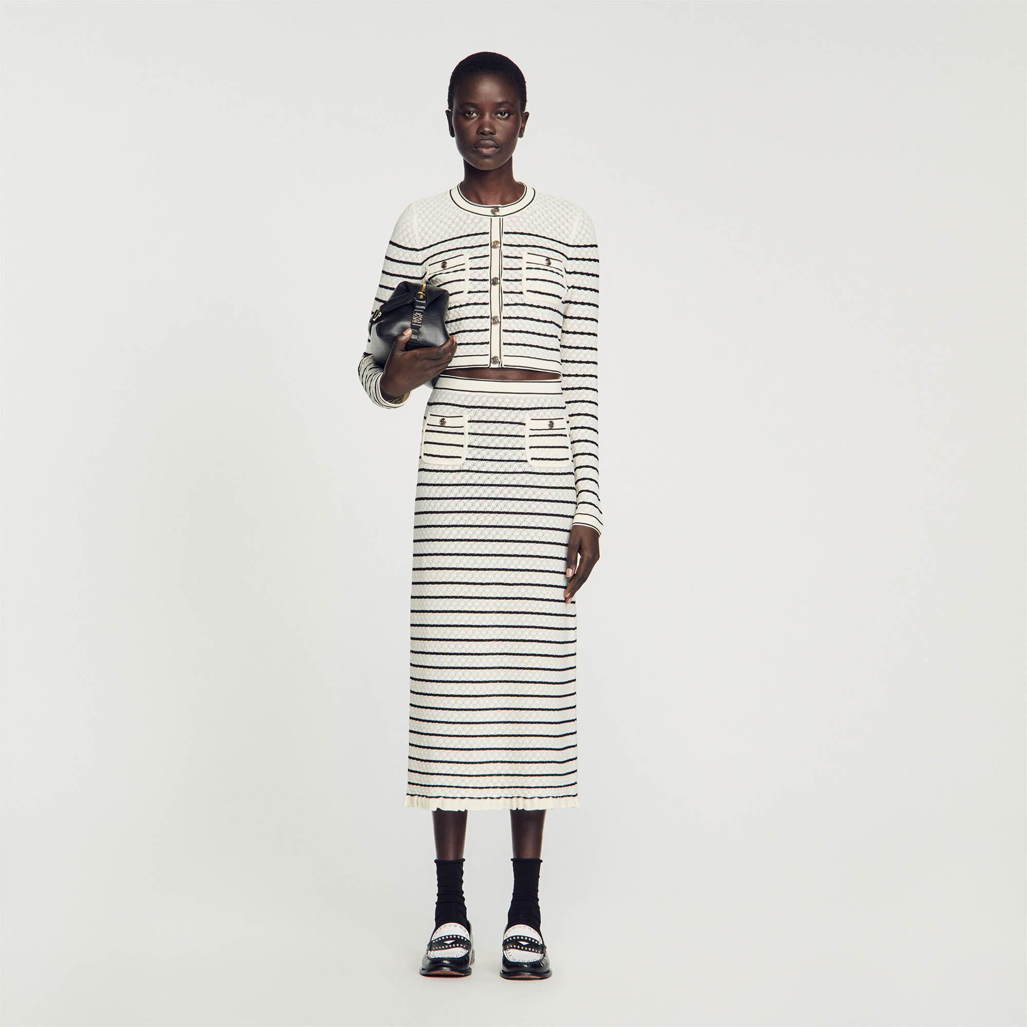 Striped new arrivals knit skirt