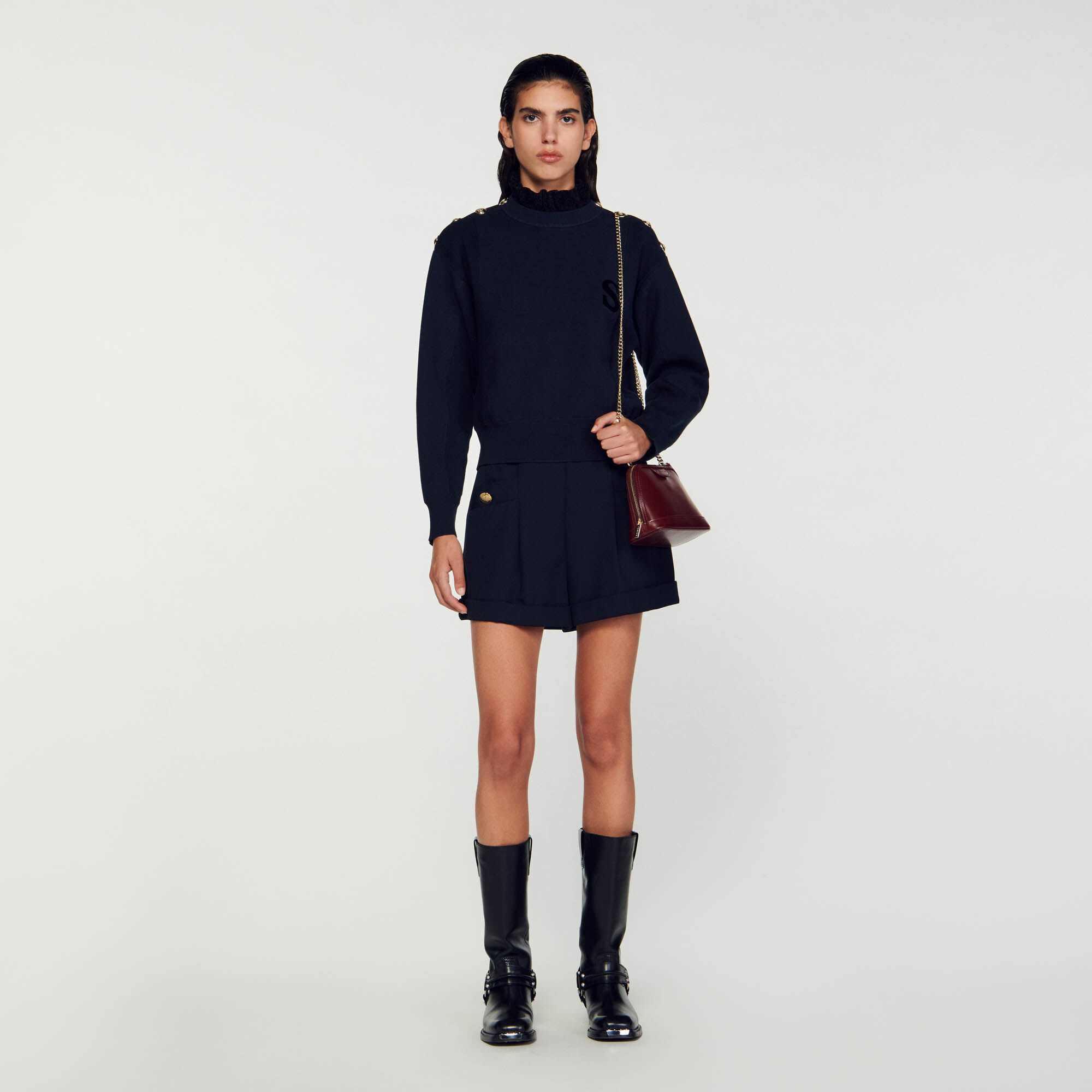 Cropped turtleneck jumper