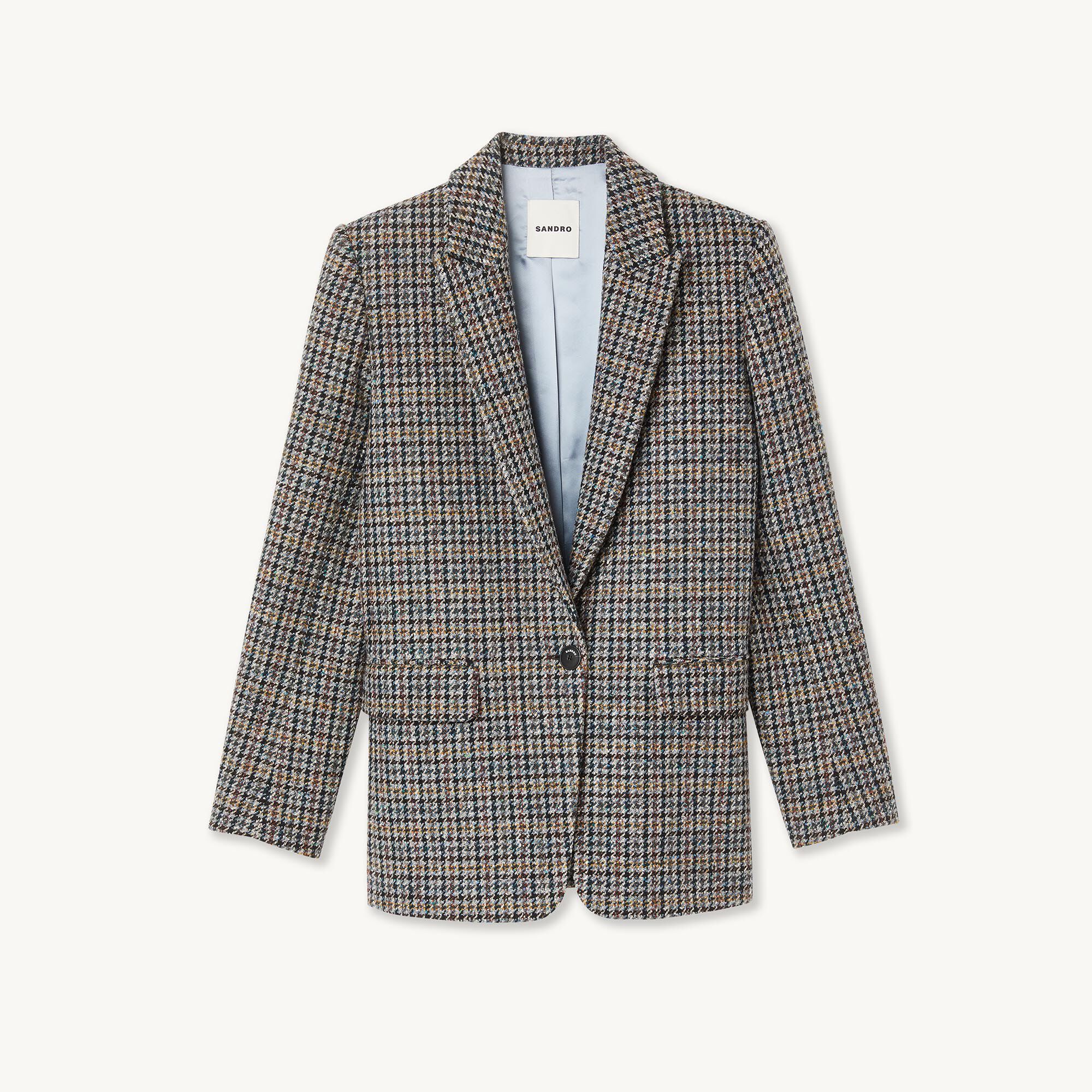 Beige online checked jacket