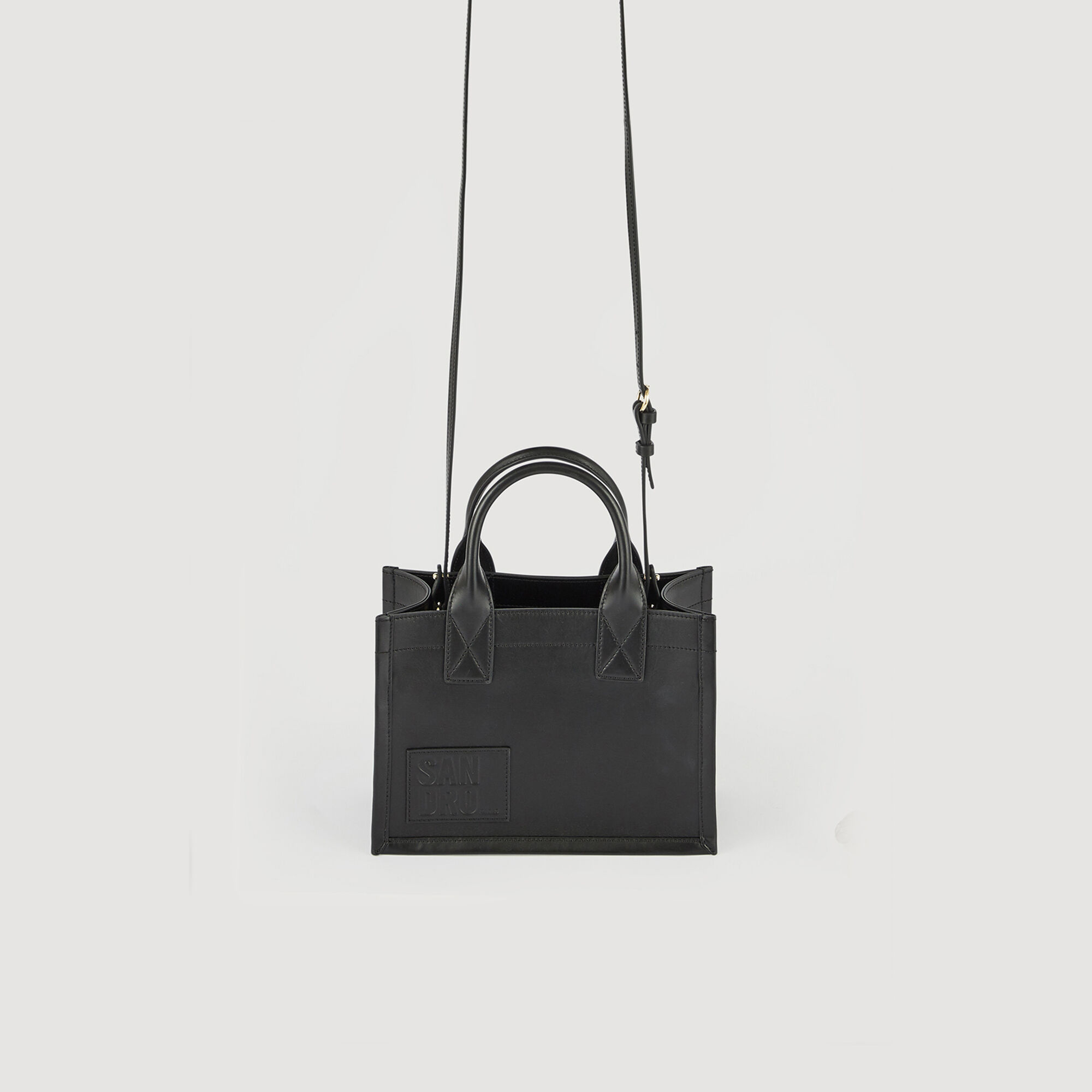 Small tote bag in certified leather