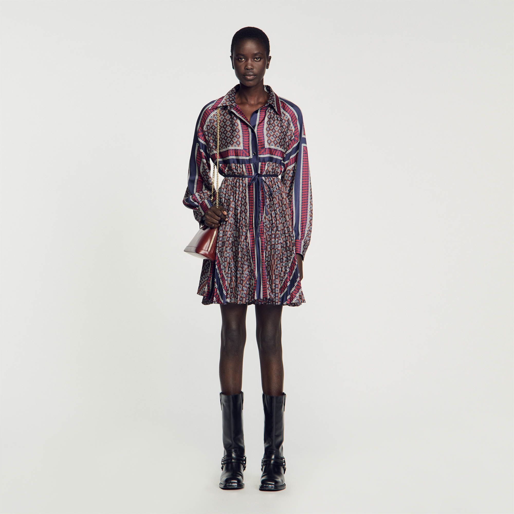 Shirt dress hotsell with pleated skirt