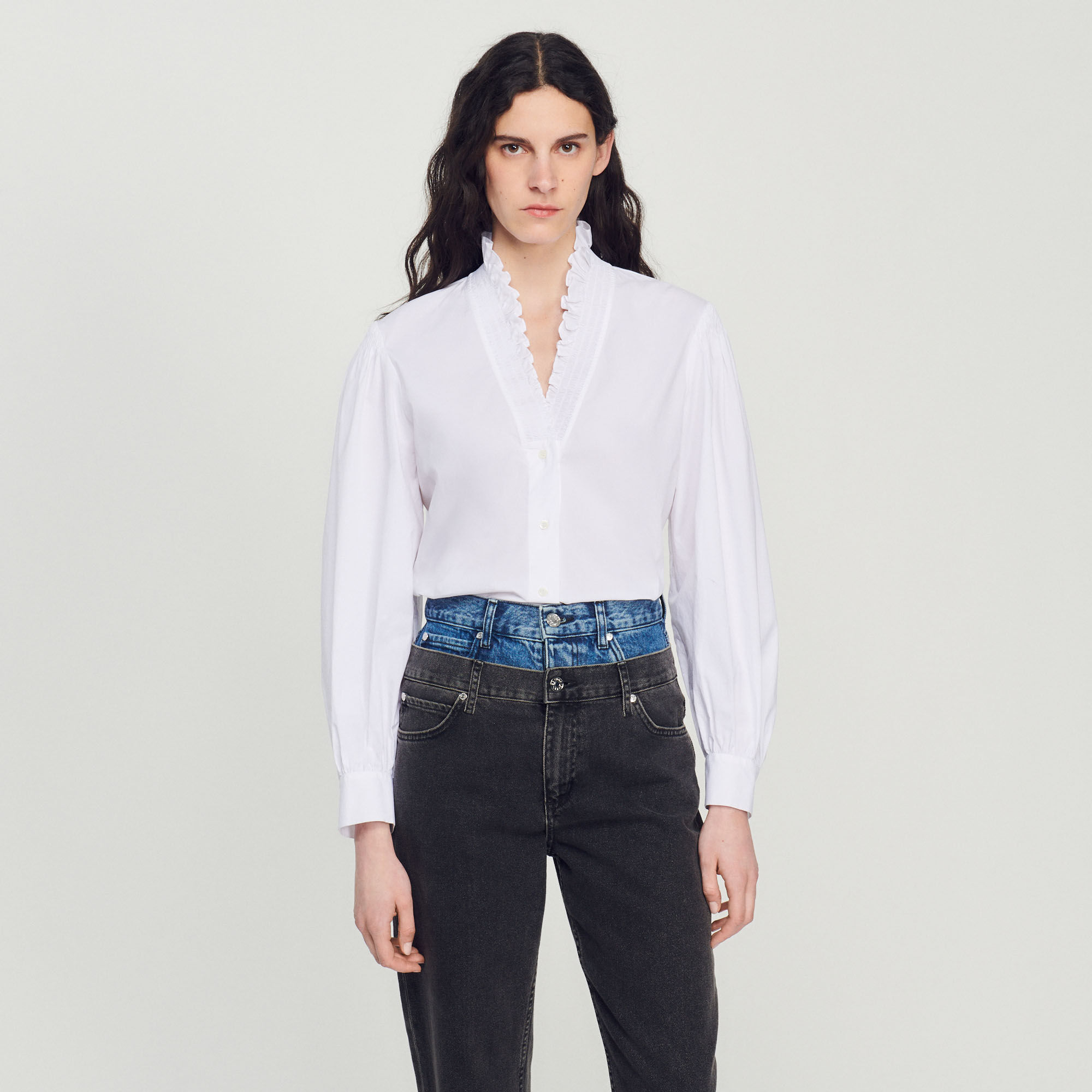 Organic cotton shirt SFPCM00749 Tops Shirts Sandro Paris