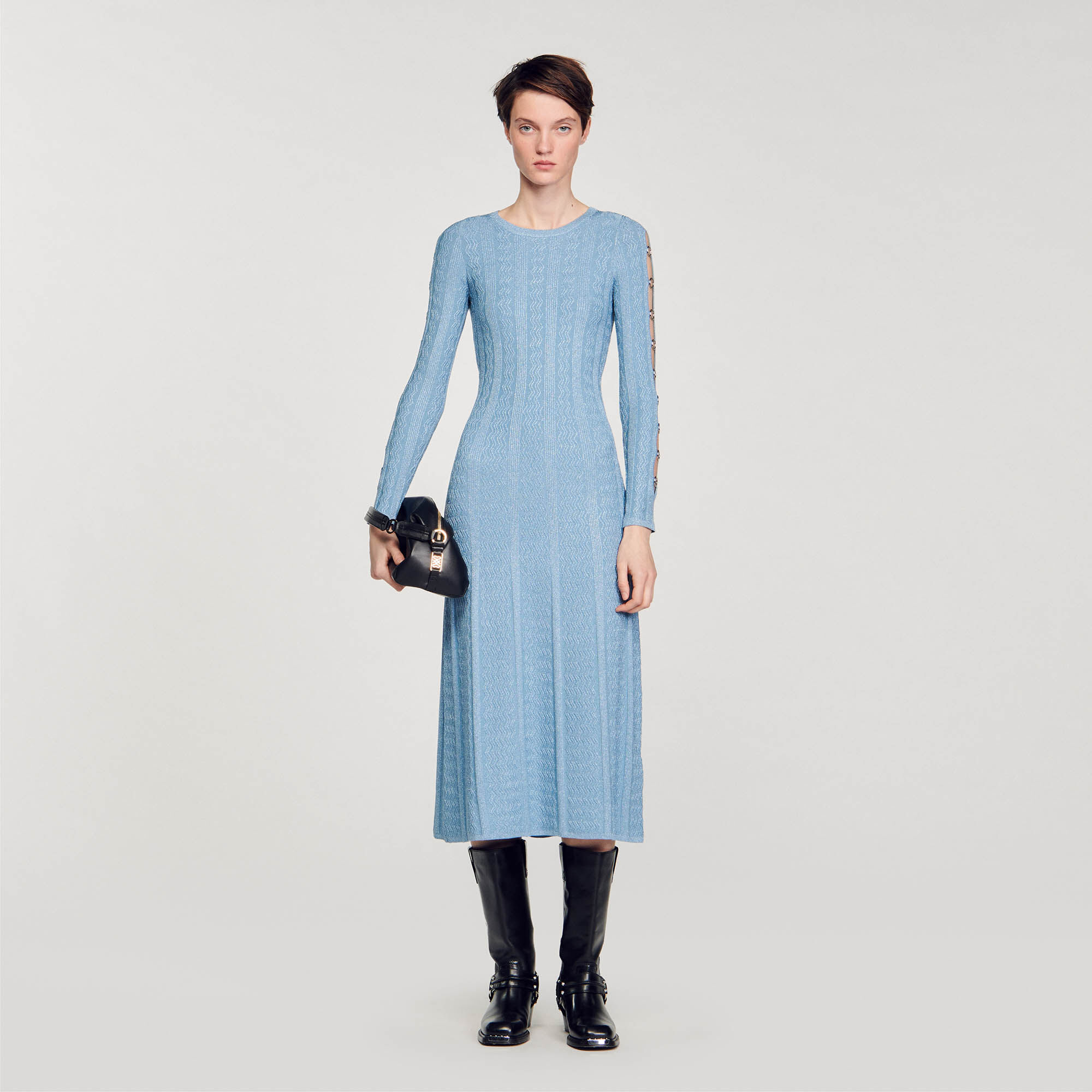 Long sleeve knit midi dress store