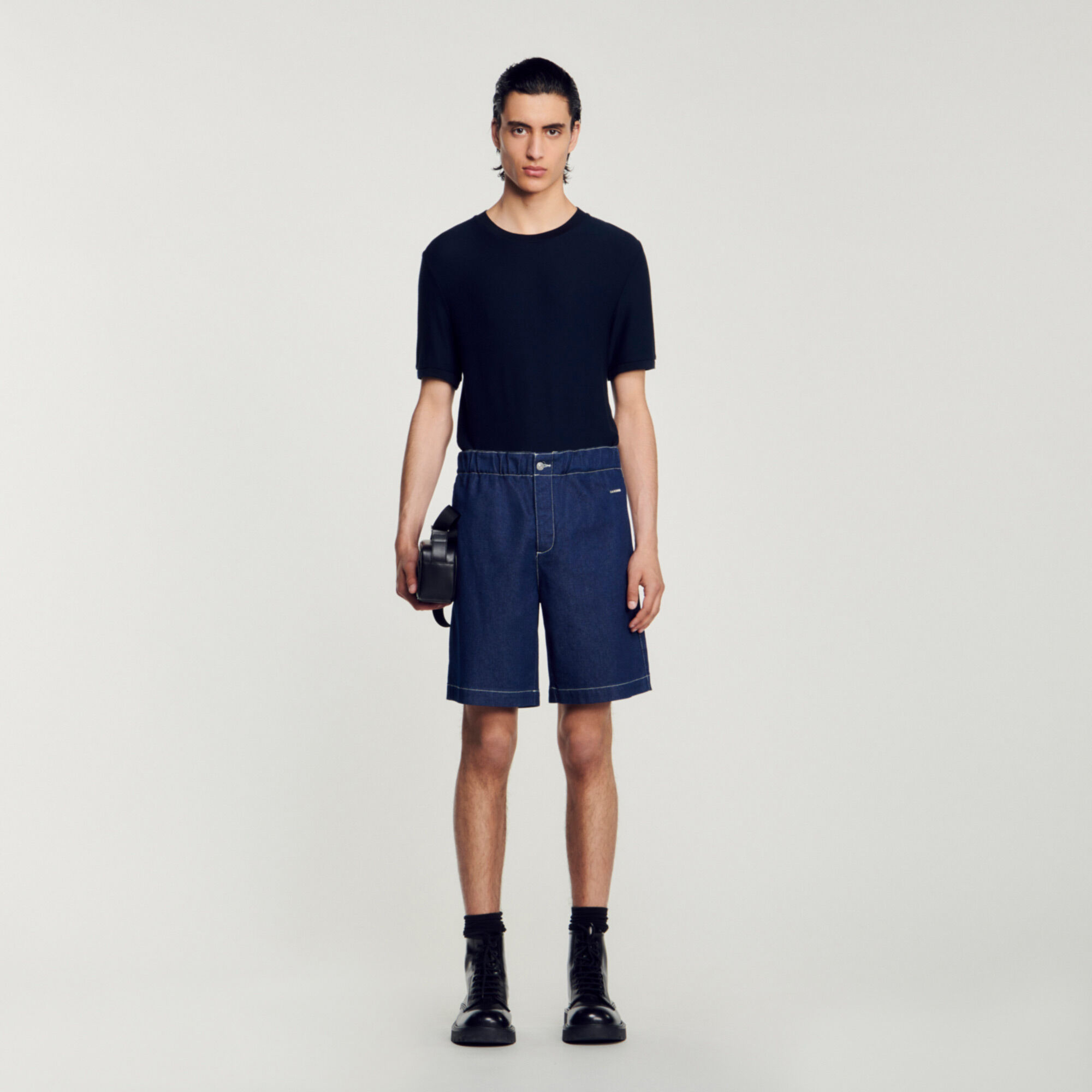Mens denim shorts elastic waist new arrivals