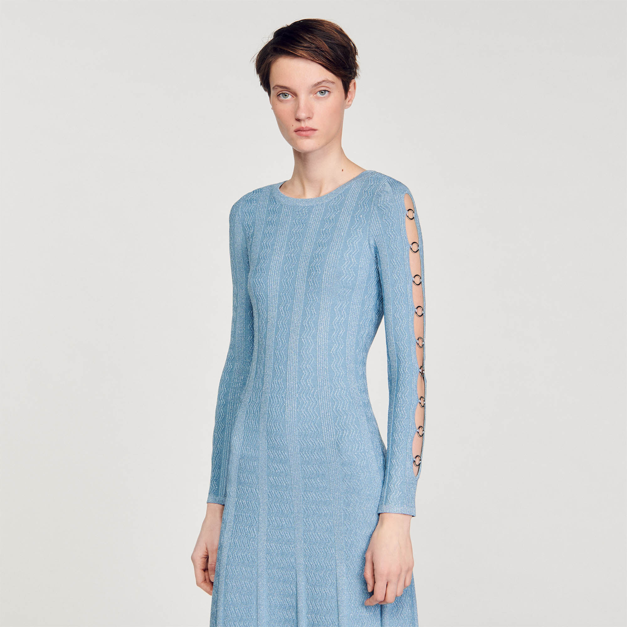 Light blue knit dress hot sale
