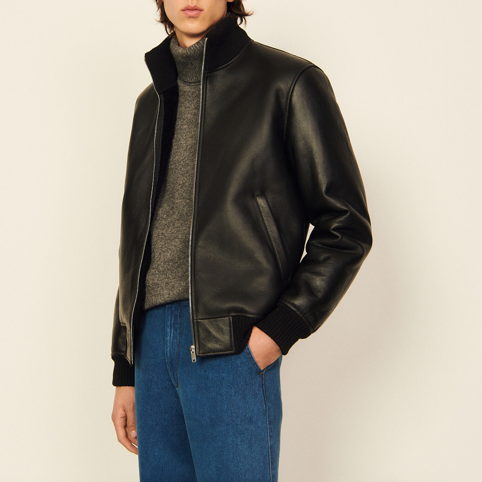 Sandro paris on sale shearling jacket