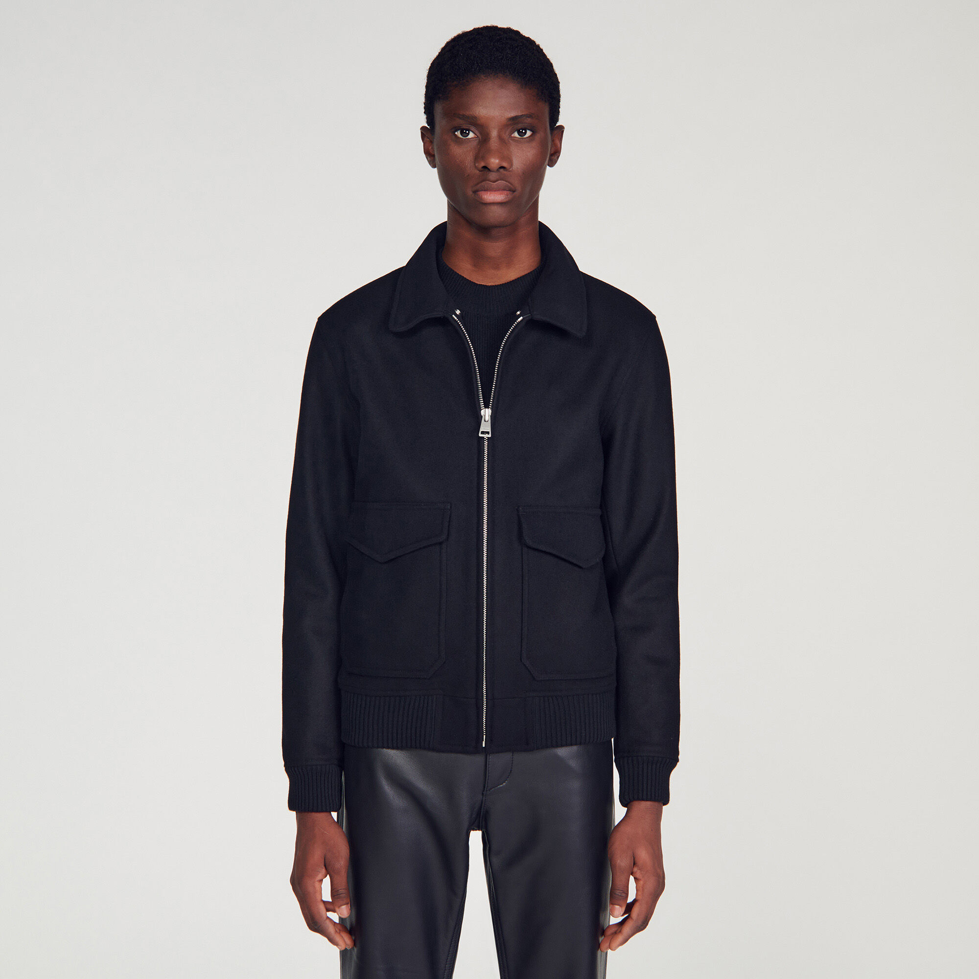Sandro shearling deals jacket mens