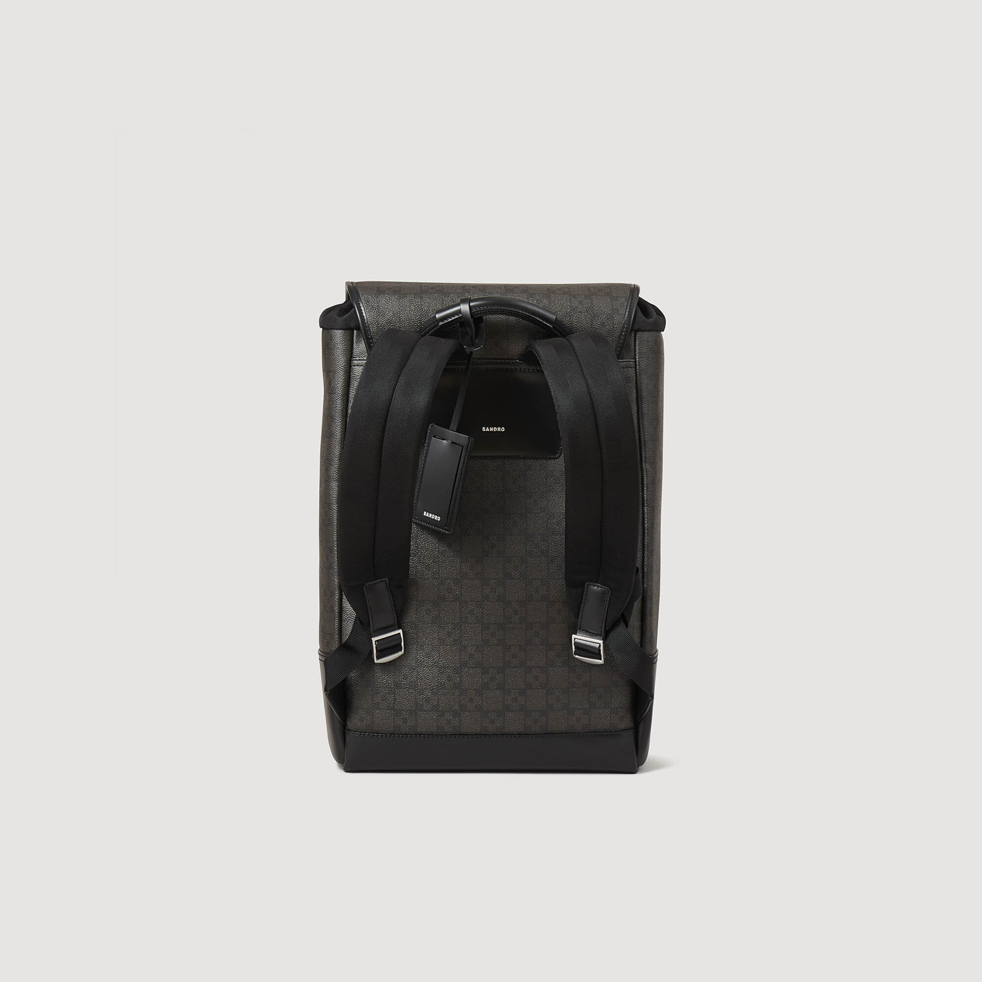 Square Cross coated canvas backpack SHASA01141 Black All