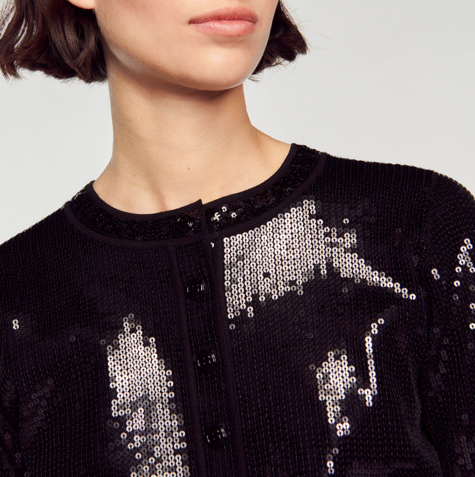 Sequin top cardigan sweater