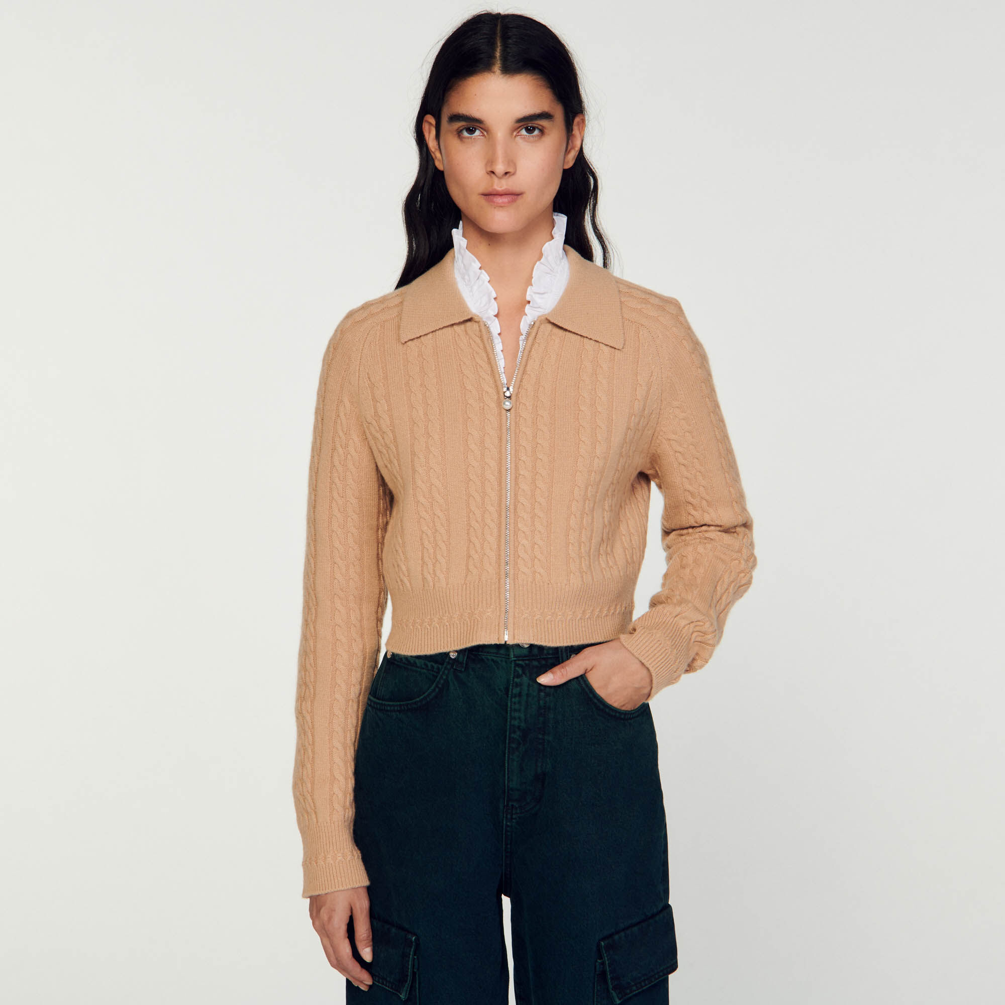 Cardigan camel femme best sale