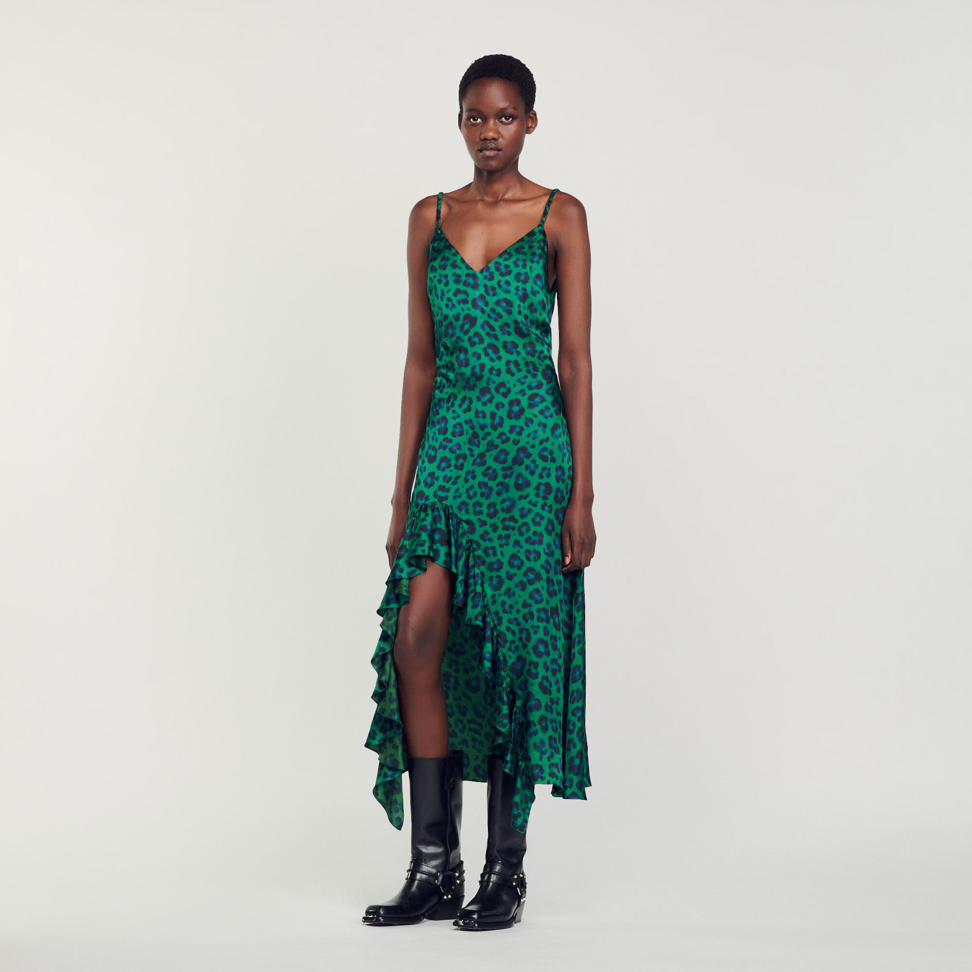 Leopard high low dress online
