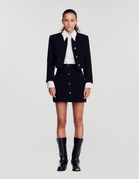 Short skirt with buttons Black Femme