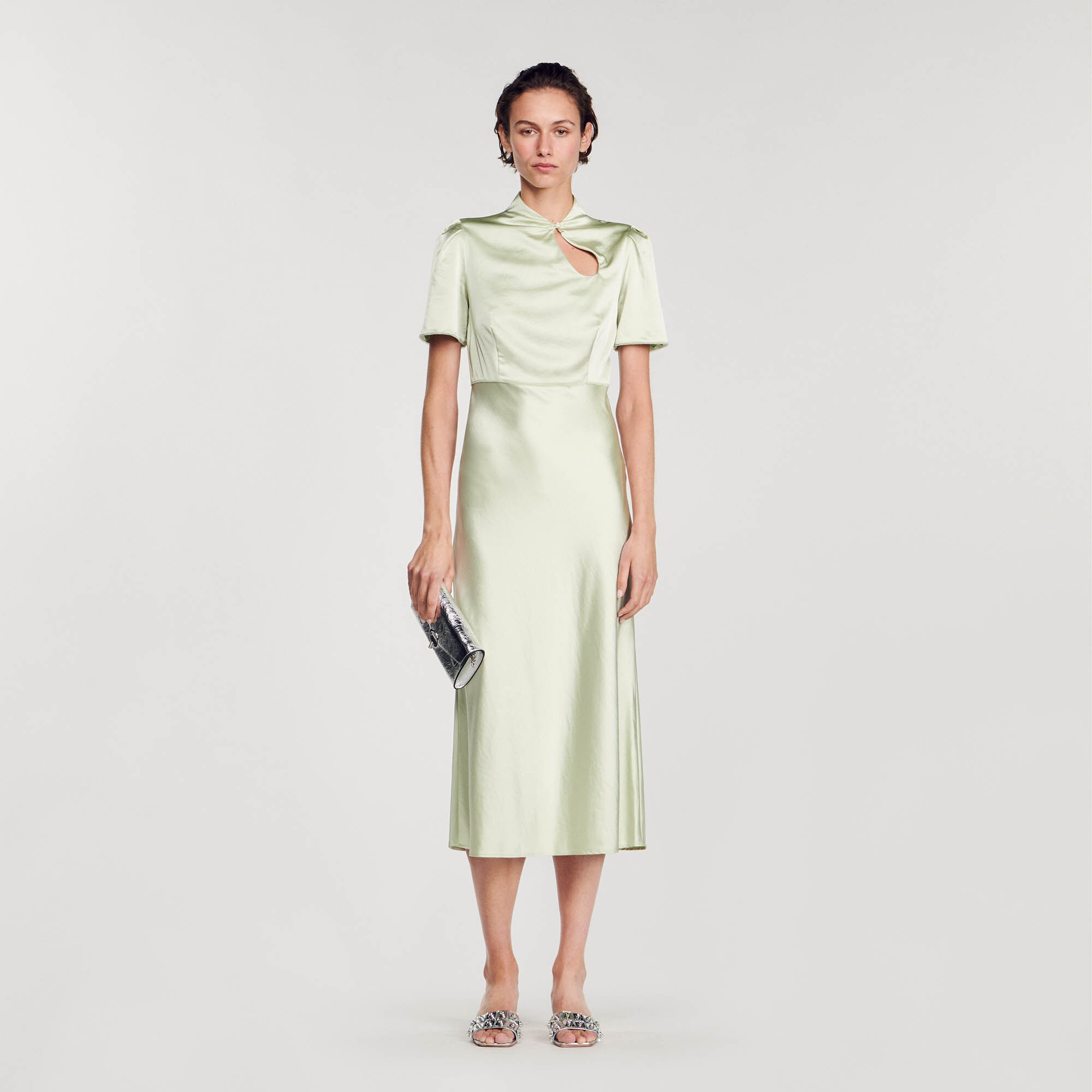 Satin effect maxi dress SFPRO03490 Dresses Sandro Paris
