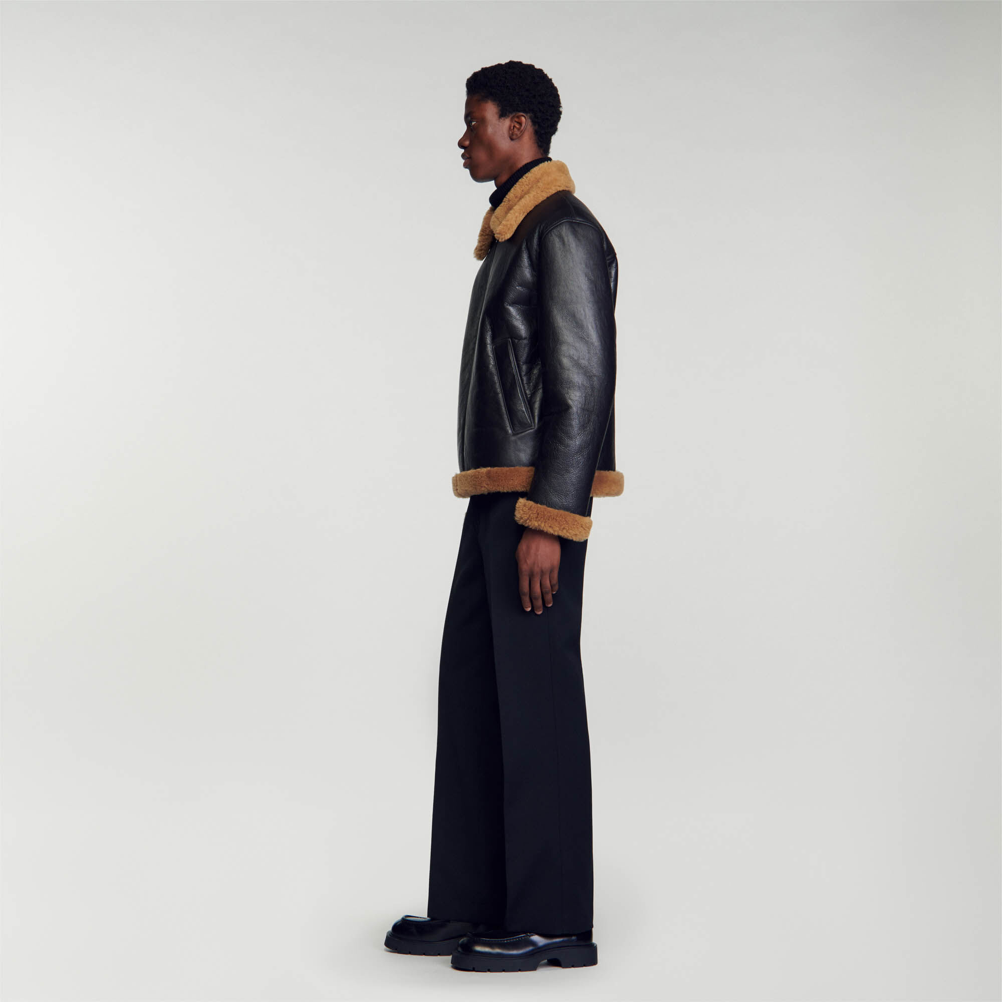 Sandro shearling jacket mens outlet