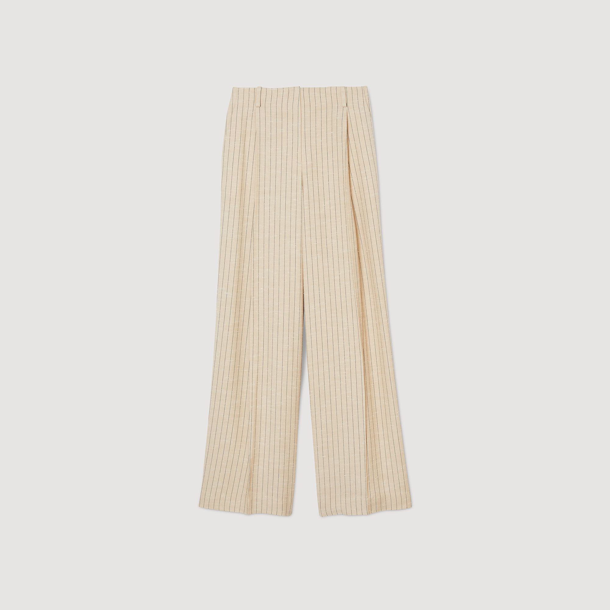 Beige striped deals trousers