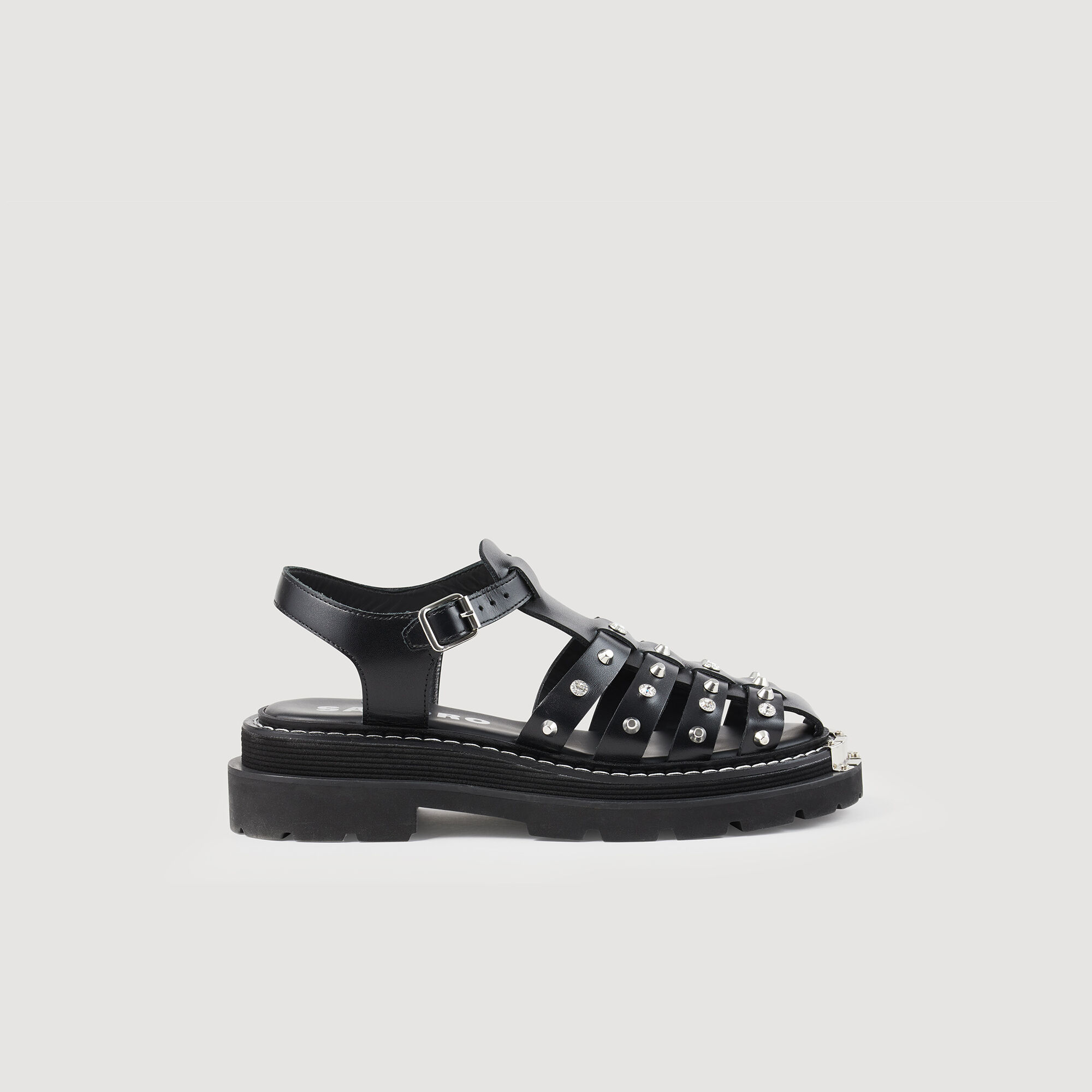 Olys studded leather sandals SFACH00895 All Shoes Sandro Paris
