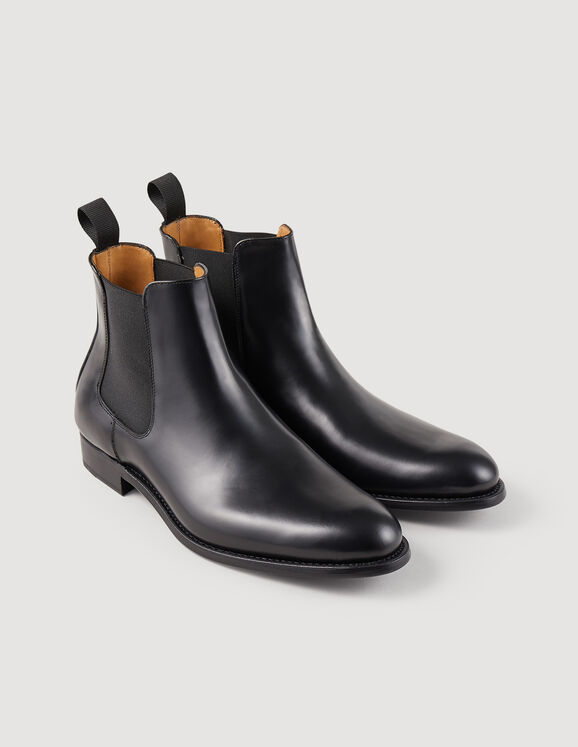 Leather Chelsea ankle boots Black Homme