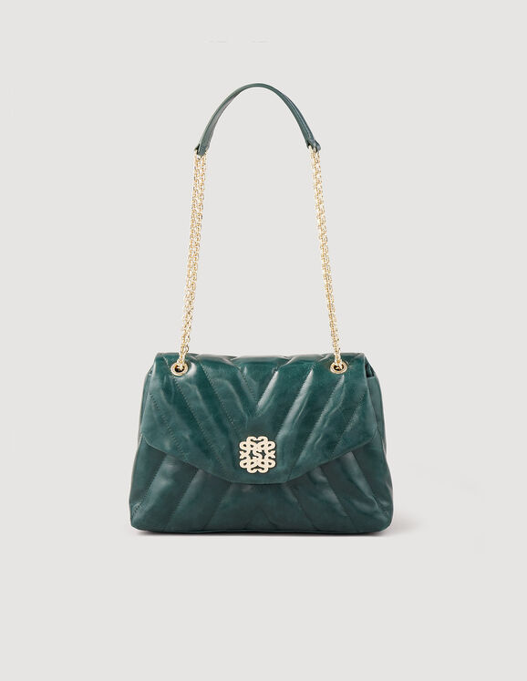 Mila quilted leather bag Green Femme