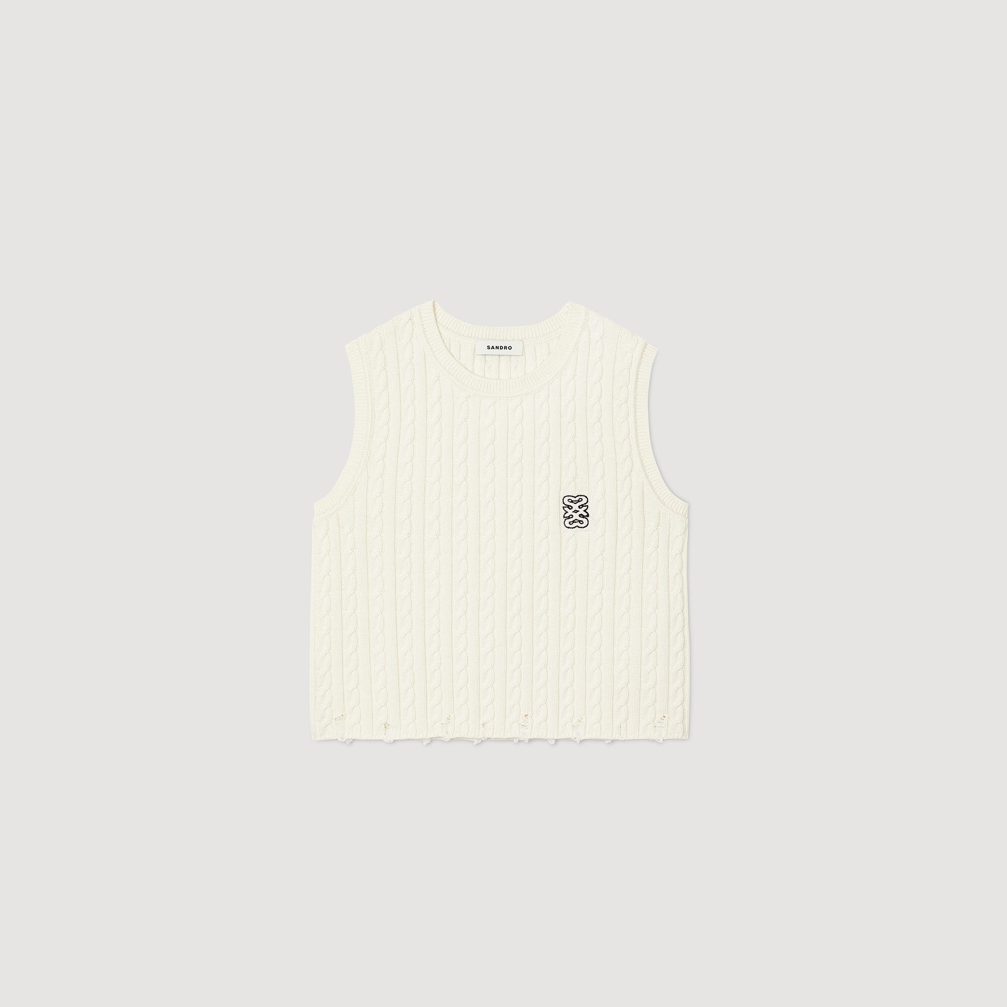 Sleeveless knitted sale jumper