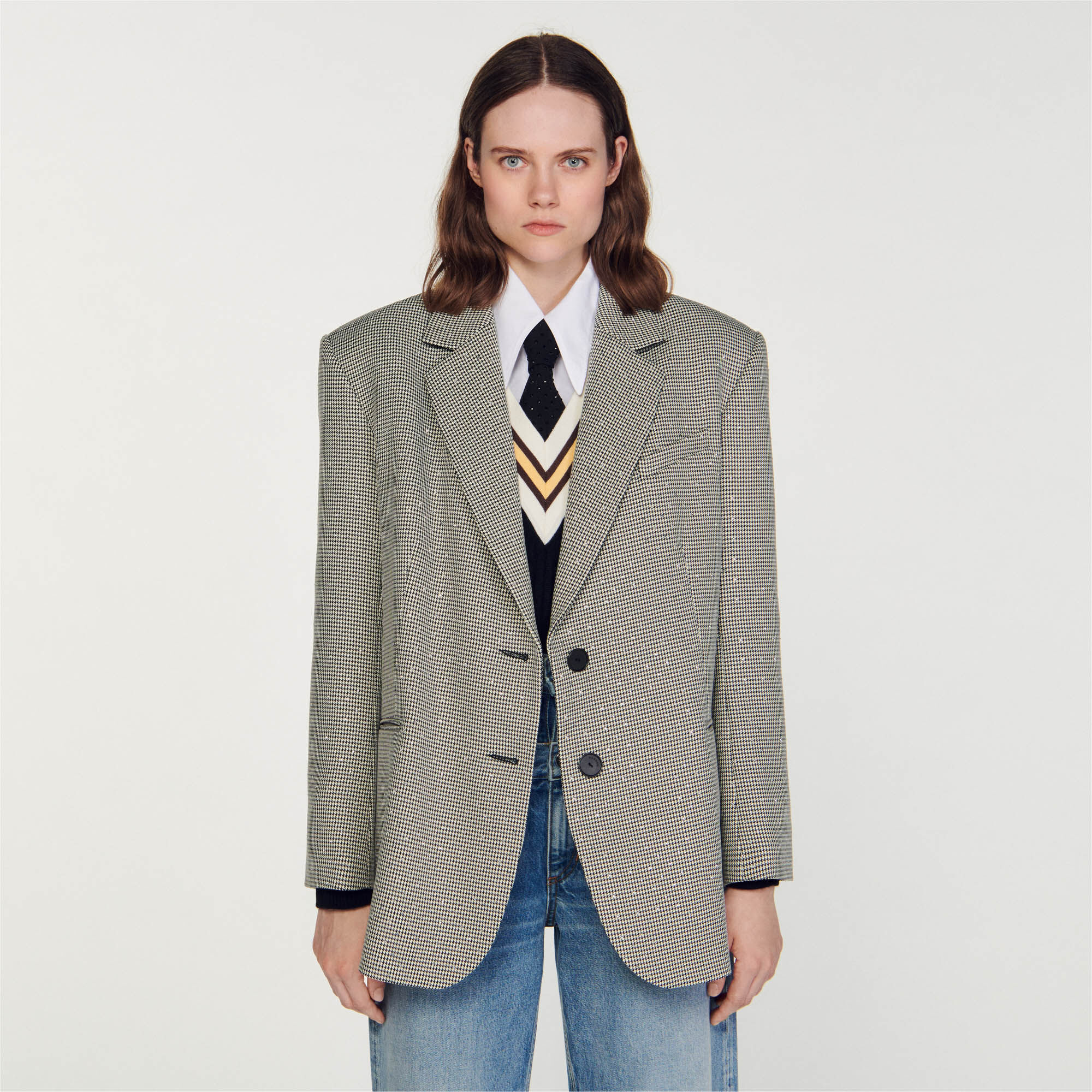 Oversized black suit jacket shop