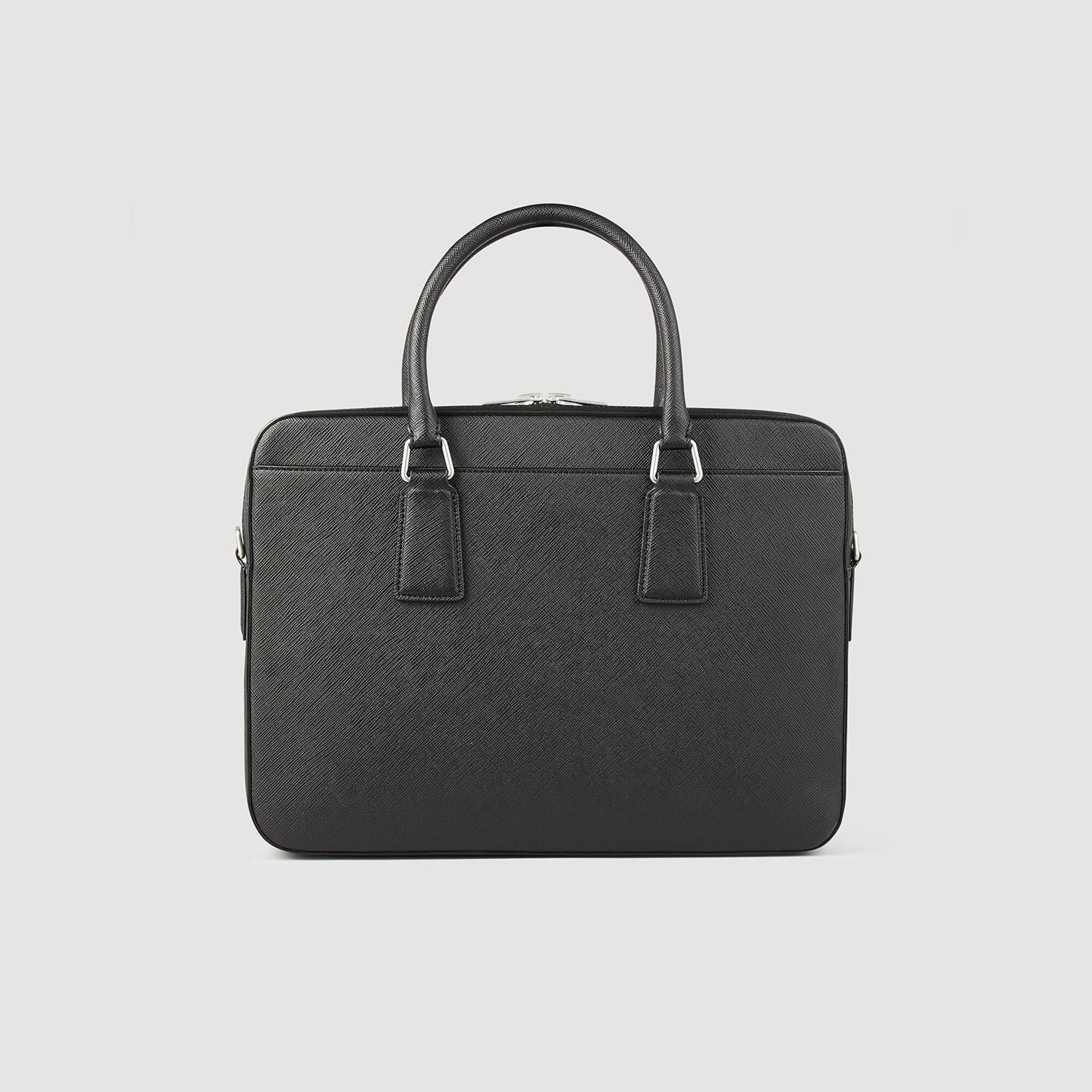 Slim leather briefcase SHASA01198 Black All Accessories Sandro