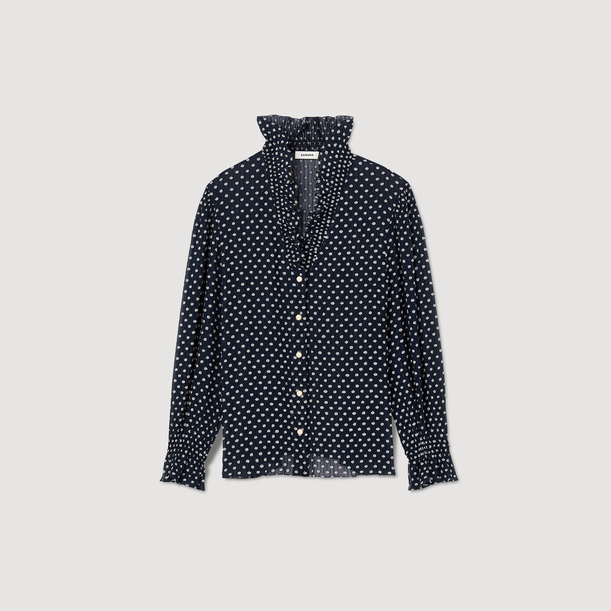 High neck polka outlet dot top