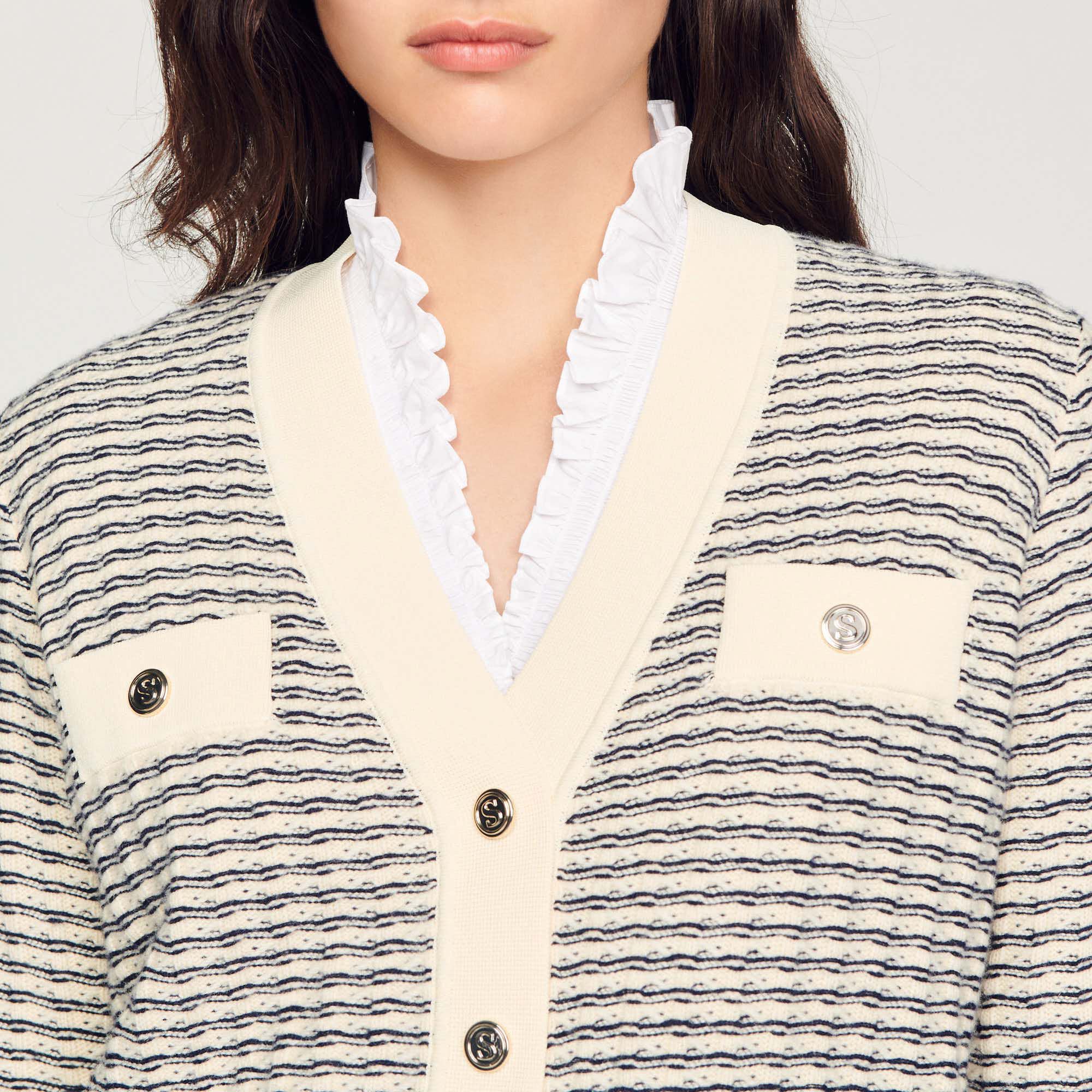 Sandro checked cardigan discount