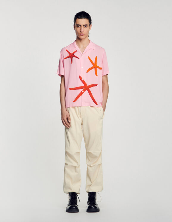 Starfish printed shirt Pink Homme