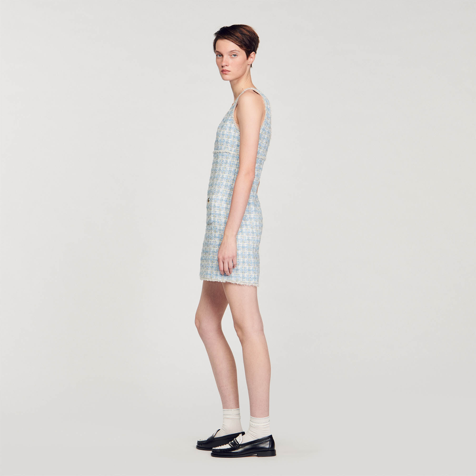 Light blue clearance tweed dress