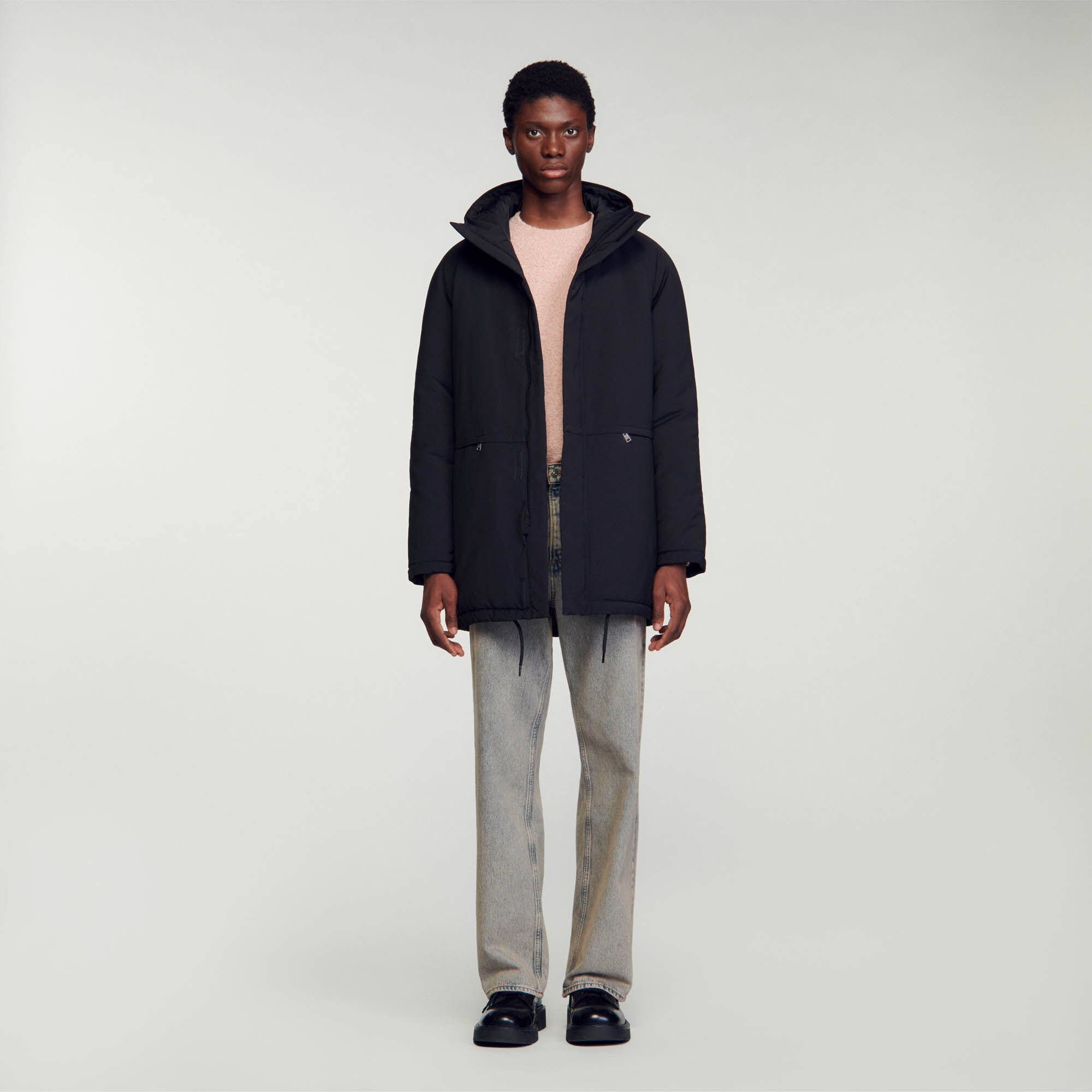 Fabric long parka clearance
